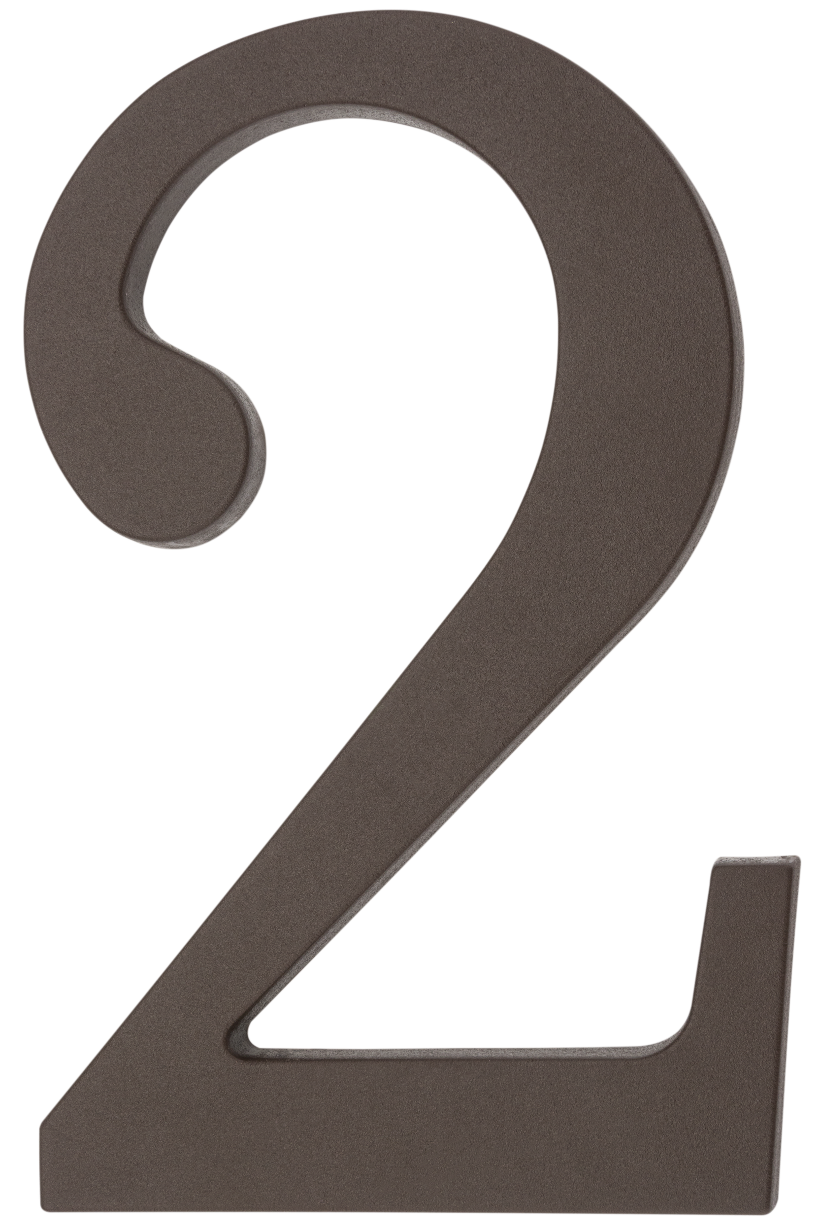 Cyfra 2 wys.18 cm plastikowa brązowa