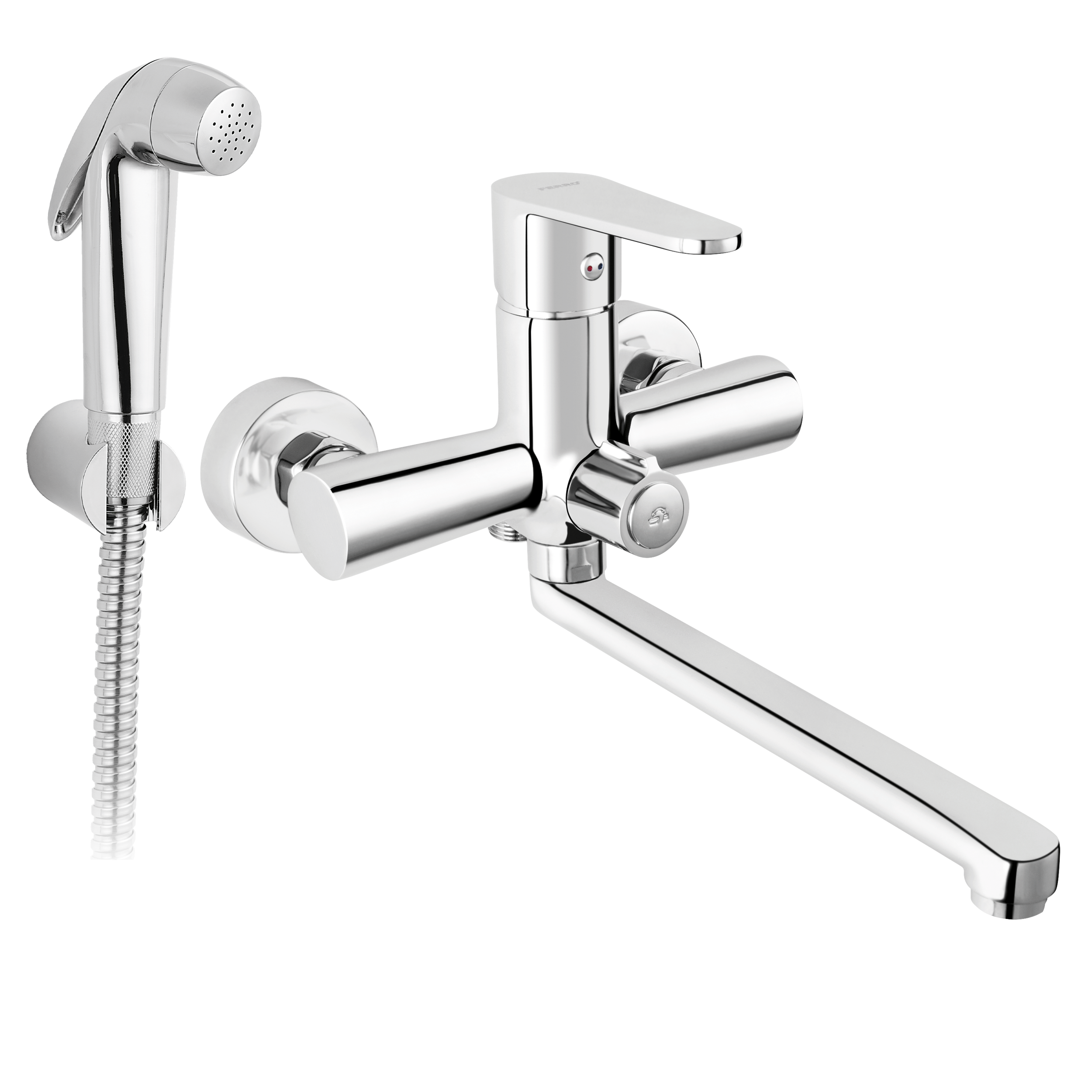 Bateria umywalkowa chrom ścienna Cordoba Ferro