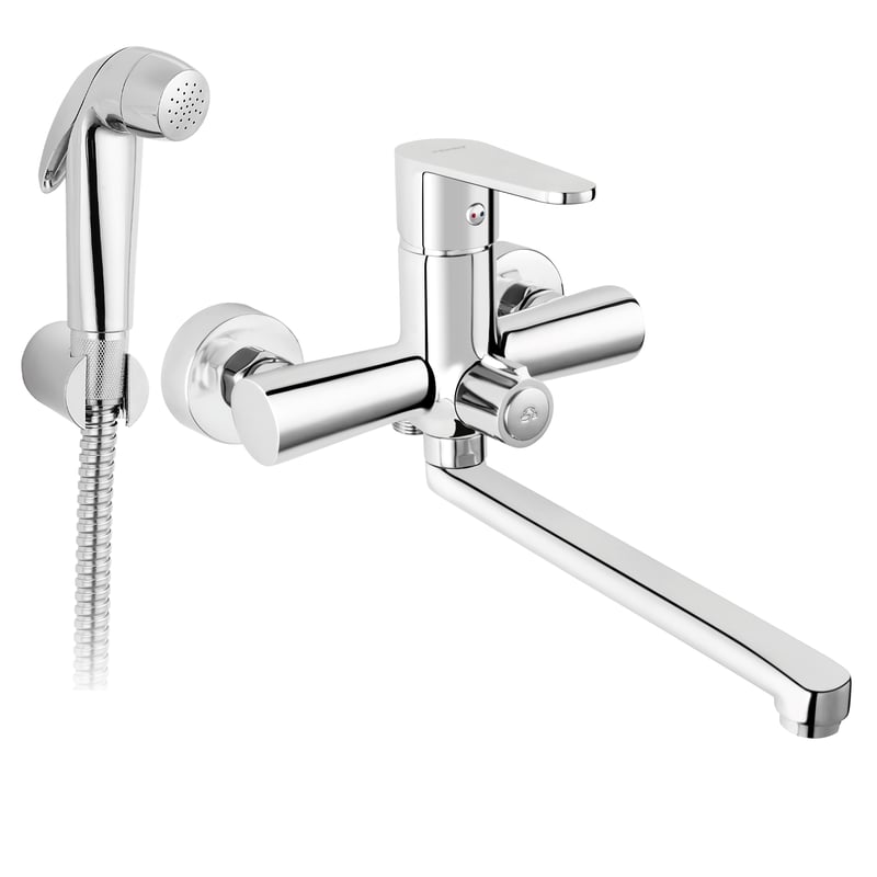 Bateria umywalkowa chrom ścienna Cordoba Ferro