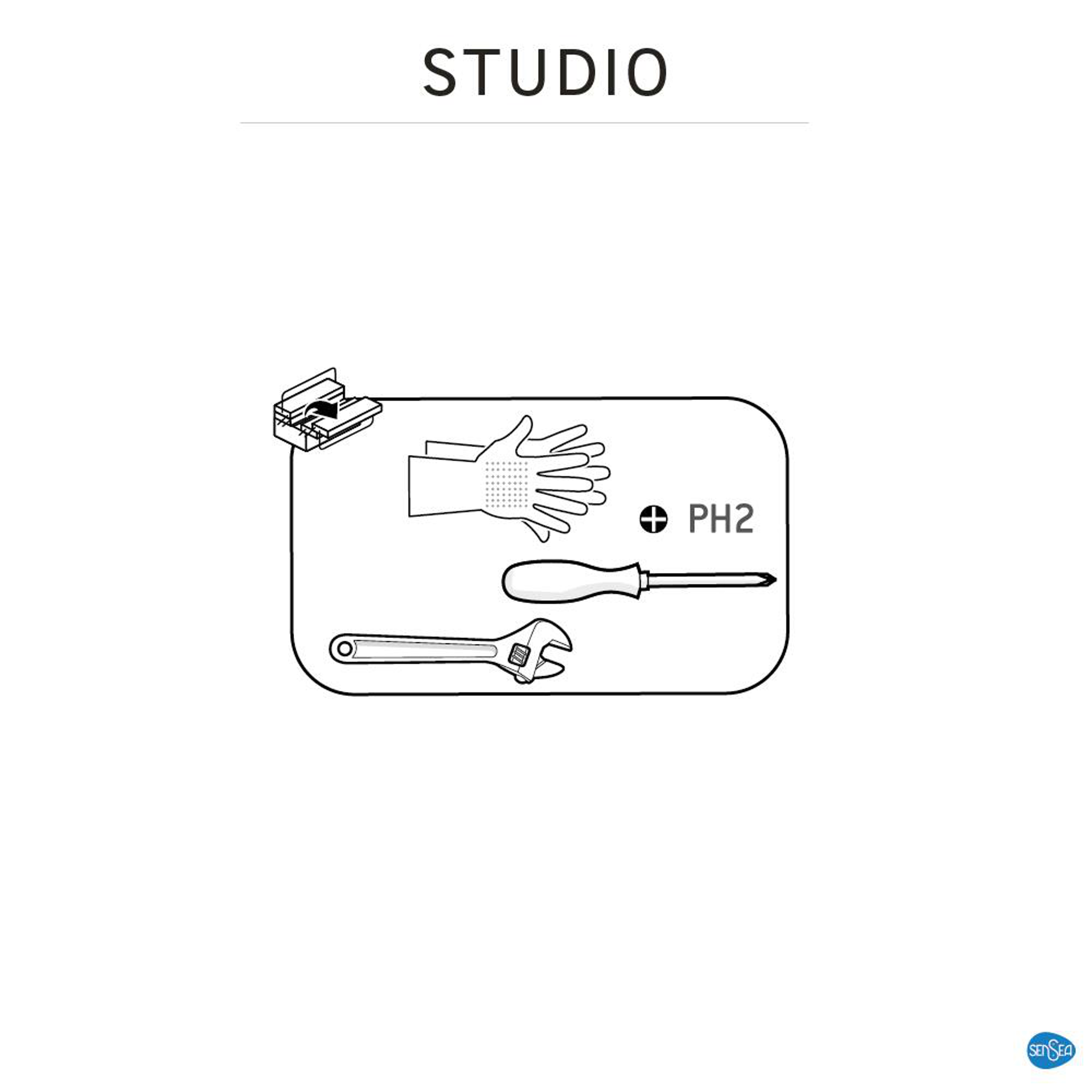 Bateria umywalkowa czarna 35 cm Studio Sensea - 7