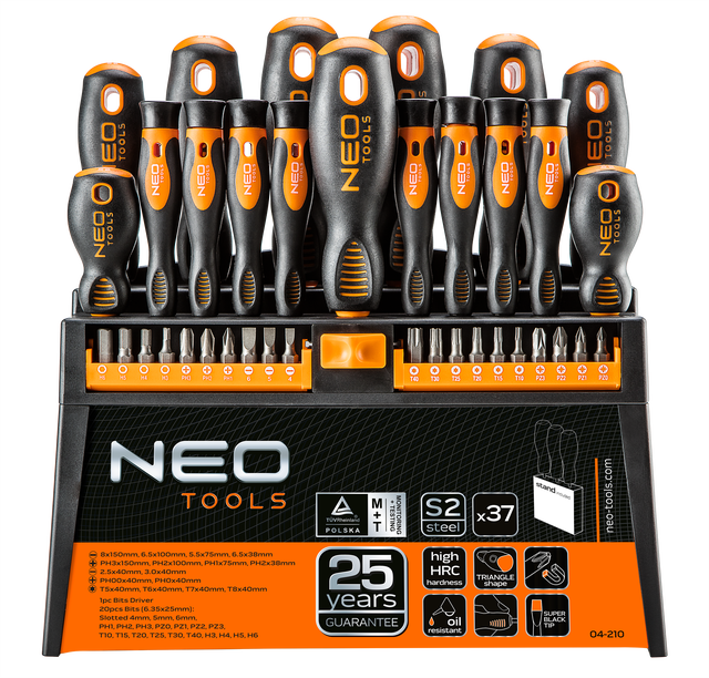 Zestaw wkrętaków i końcówek 37 szt. Neo Tools