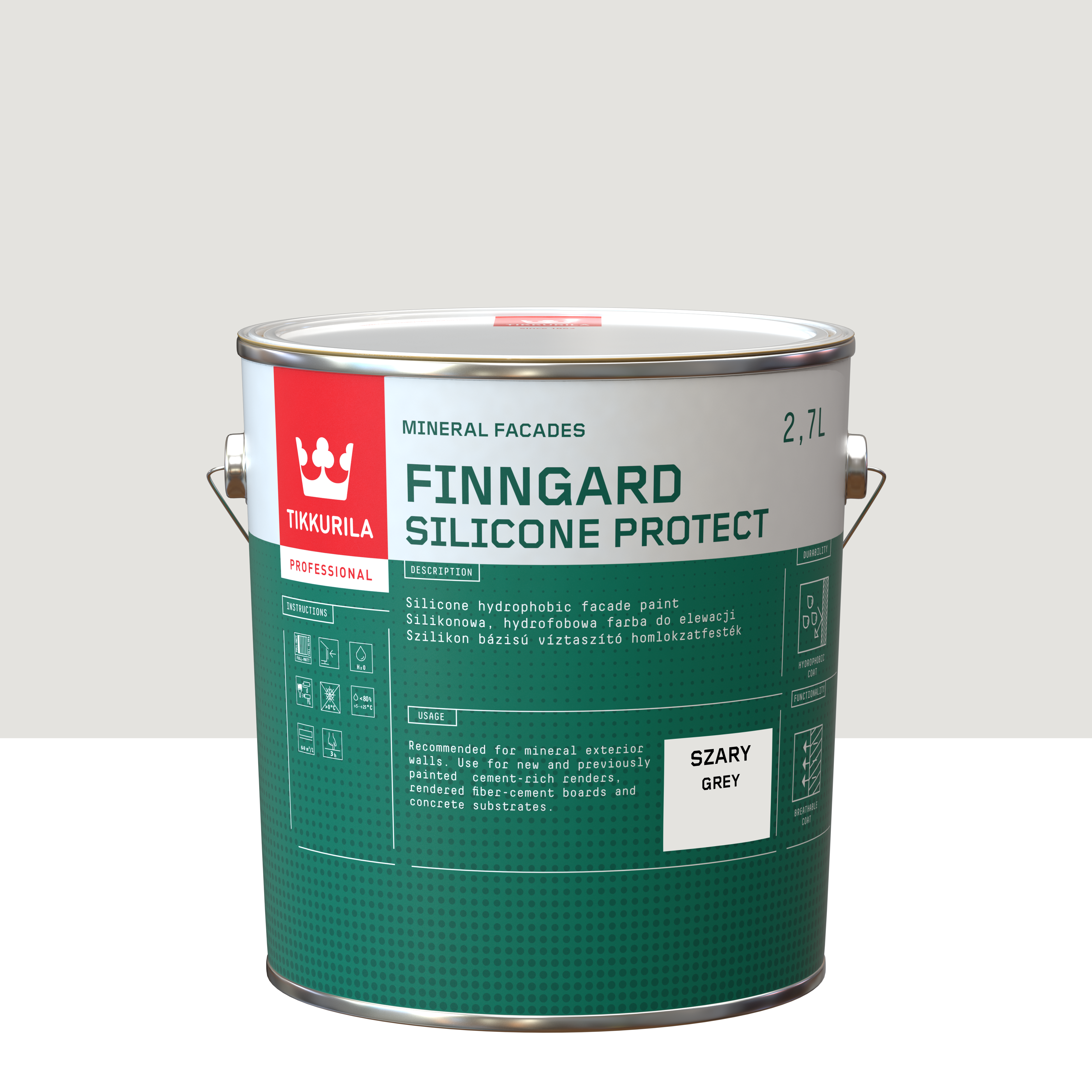Farba silikonowa do elewacji 2.7 l Szary Tikkurila