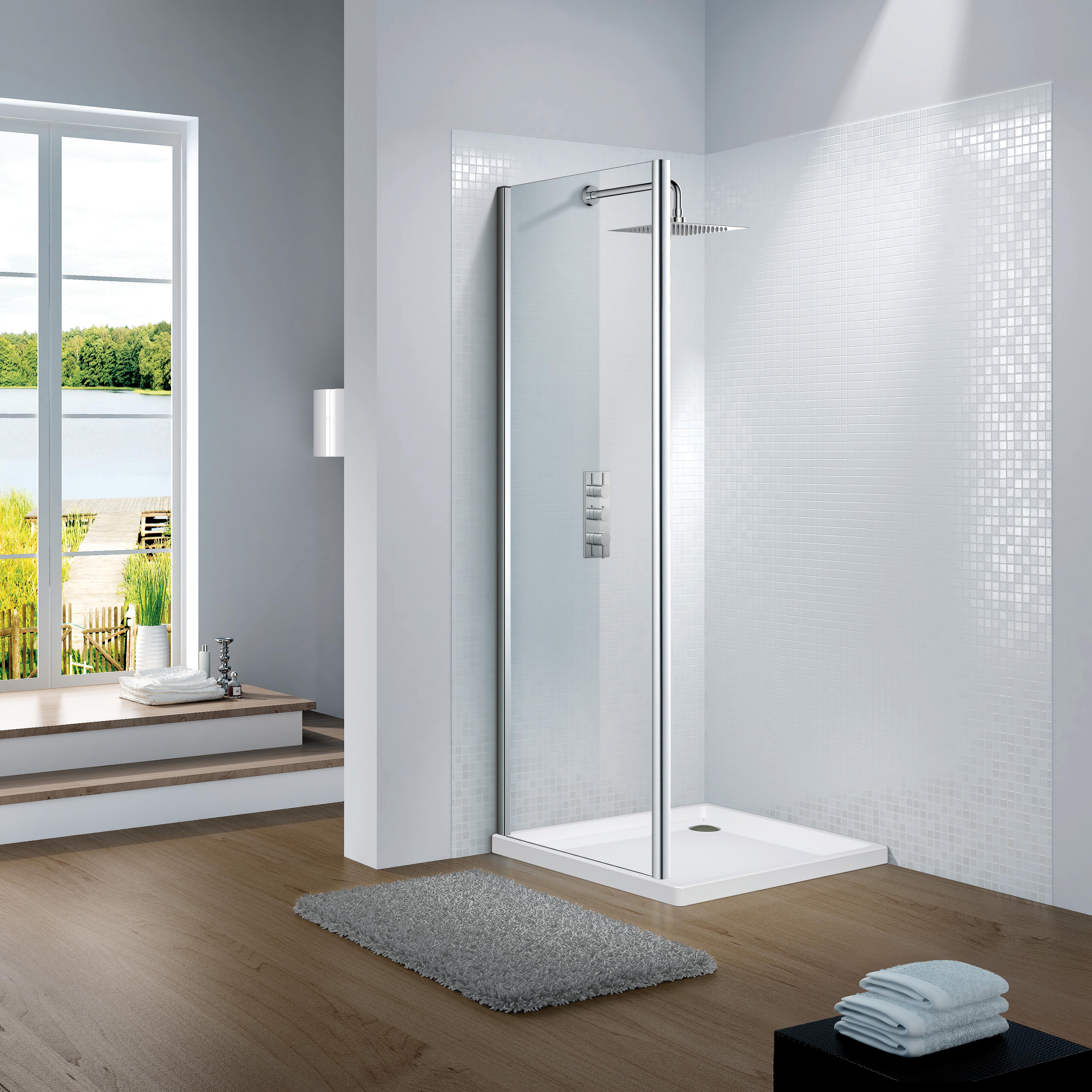 Pannello laterale per box doccia Slimline L 70 x H 195cm, Sp. 6 mm vetro vetro senza finitura / trasparente profilo in alluminio argento anodizzato - 3