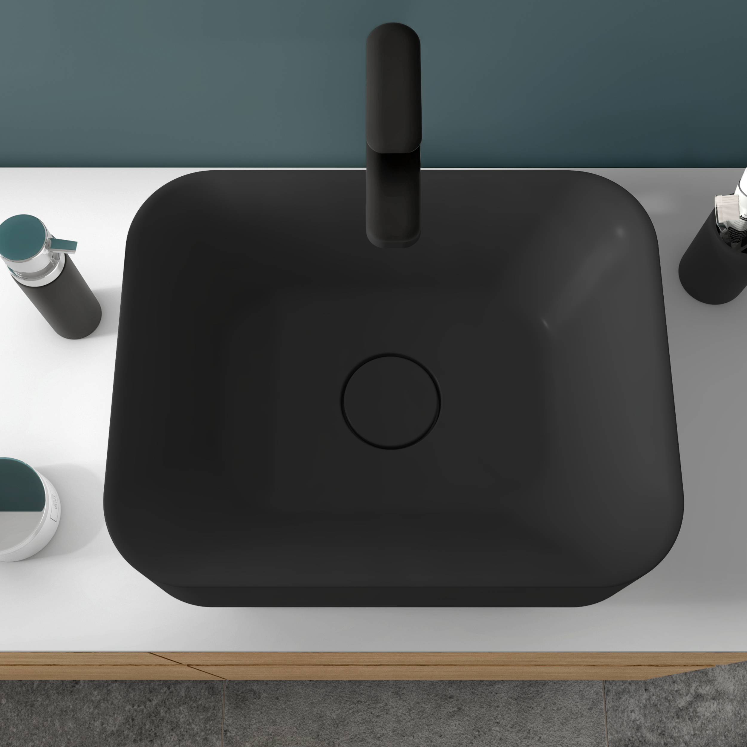 Umywalka konglomeratowa nablatowa Capsule 48 x 38 Sensea - 5