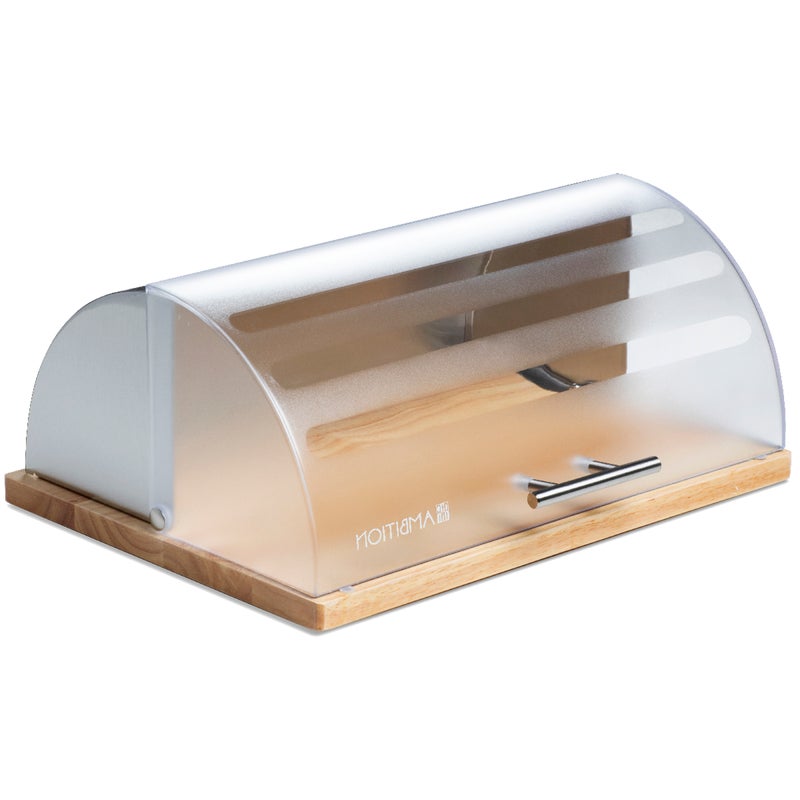 Chlebak na drewnianej podstawie Logan