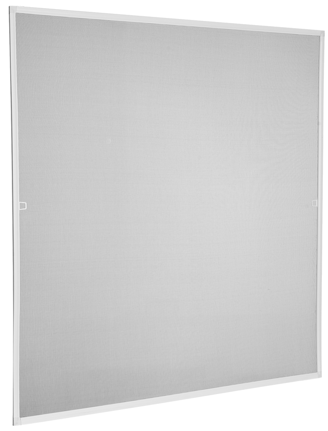 Mosquitera fija 150x150 de aluminio blanco recortable para ventana tela de fibra vidrio negra Isoxa