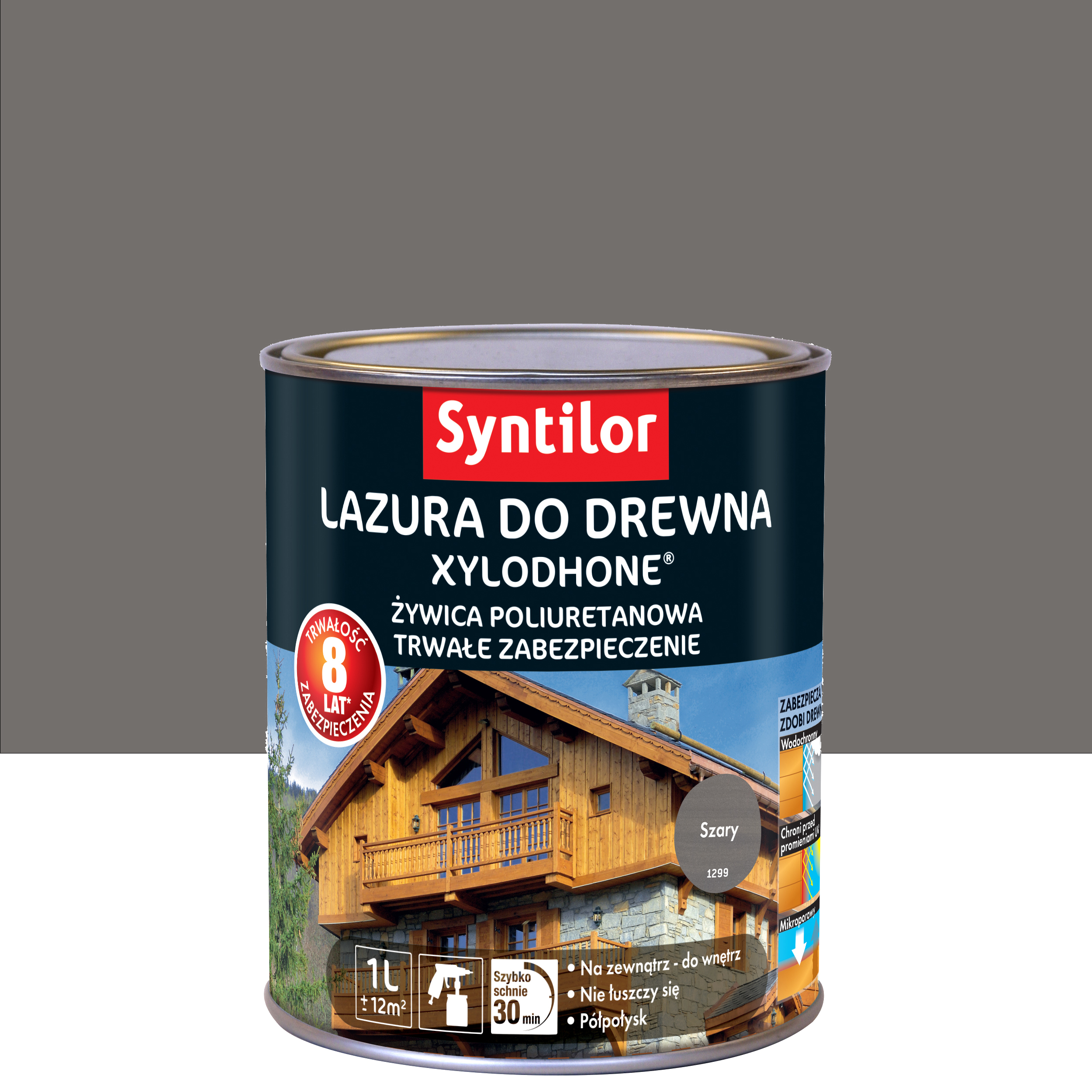 Lazura do drewna Xylodhone HP 1 l Szary Syntilor