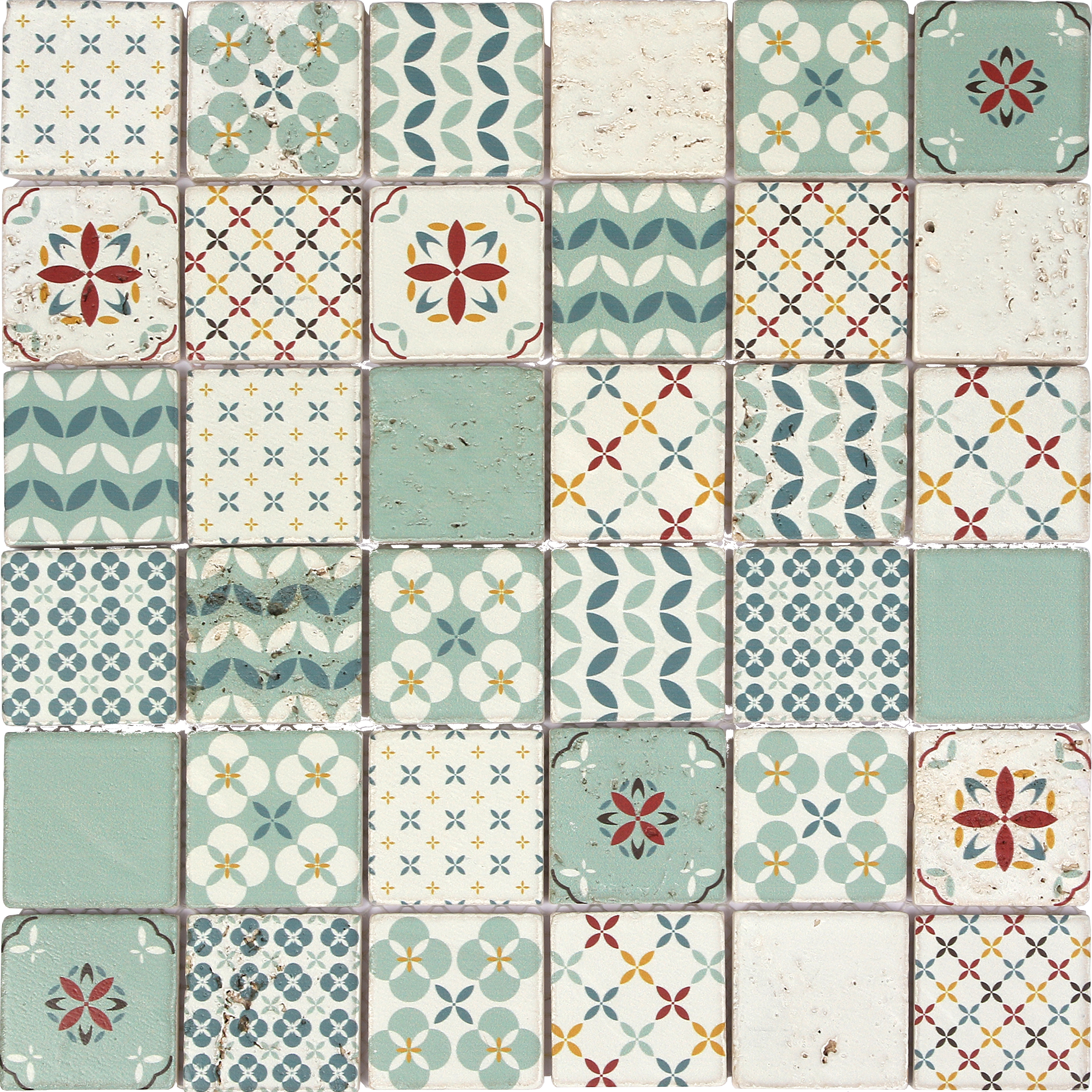 Mozaika Locarno Mix Green White Mat 30 x 30 Artens