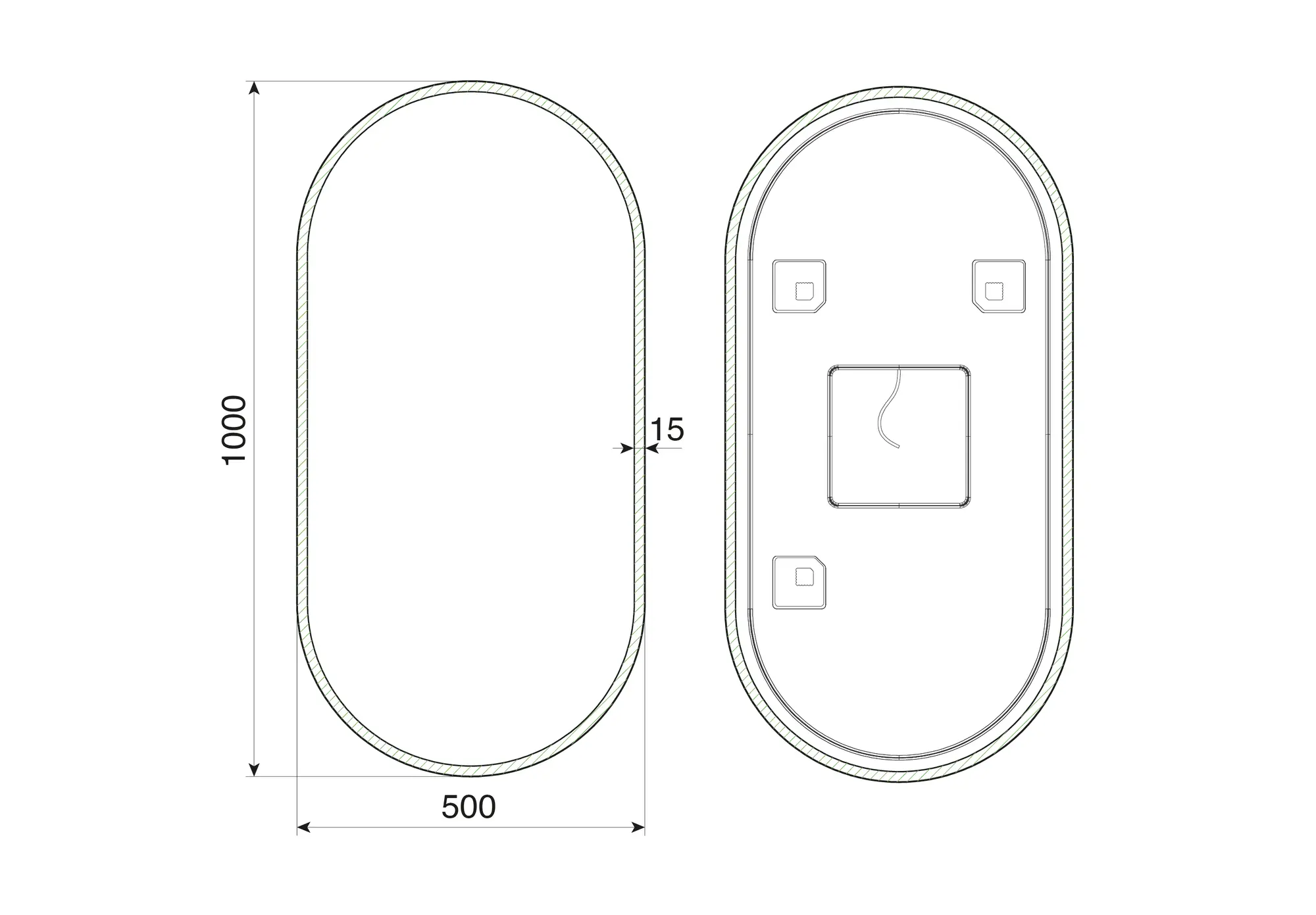 Lustro z wbudowanym oświetleniem Max 50 x 100 Dubiel Vitrum - 4