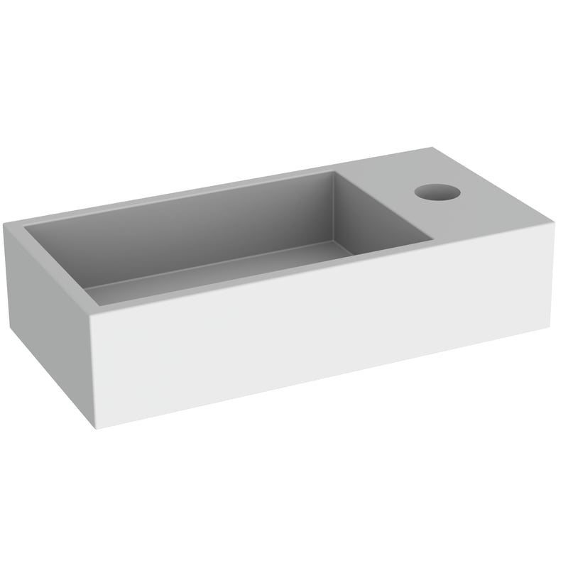 Umywalka konglomeratowa nablatowa Sól 36 x18 prawa mat Domino