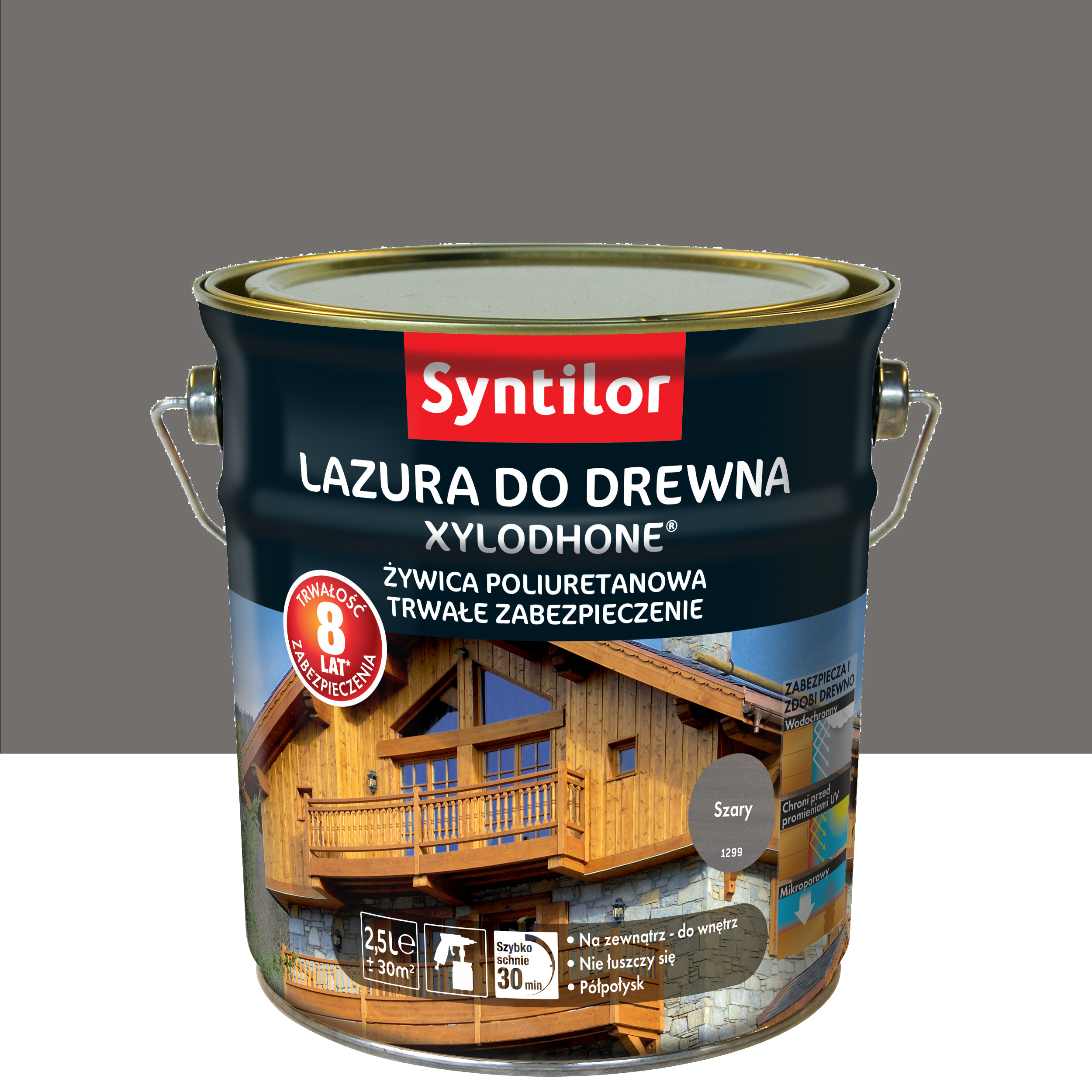 Lazura do drewna Xylodhone HP 2.5 l Szary Syntilor