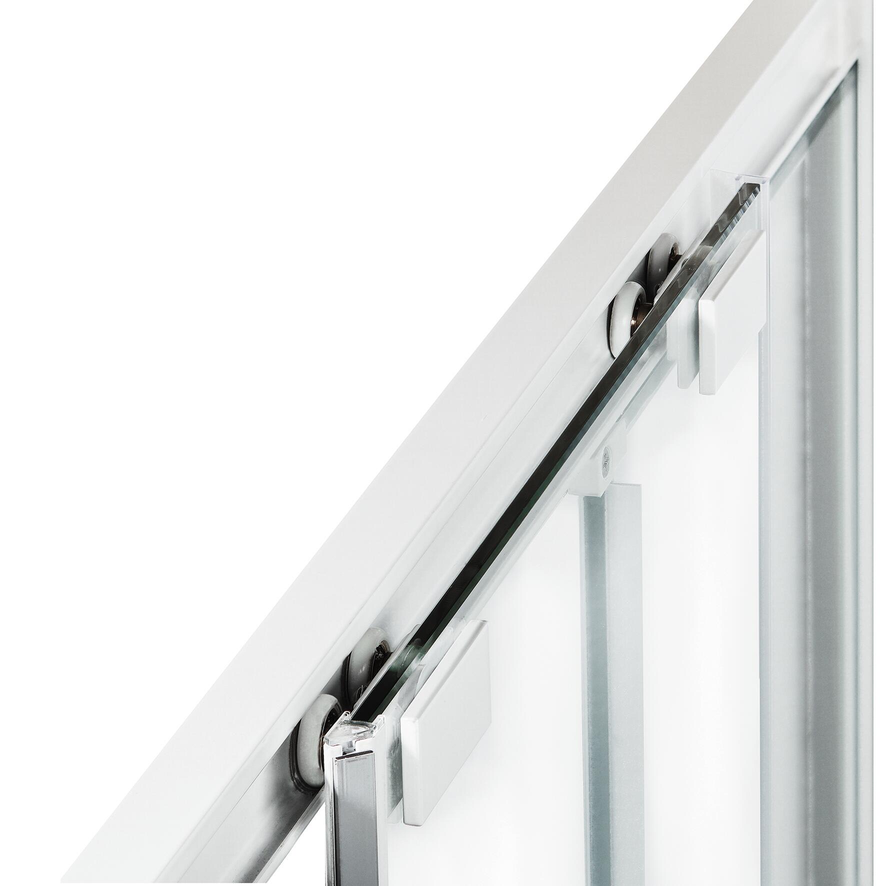 Porta doccia scorrevole L 157-161 cm x H 195 cm per nicchia in vetro smerigliato SP. 6 mm, profilo lucido cromo, serie Record - 4