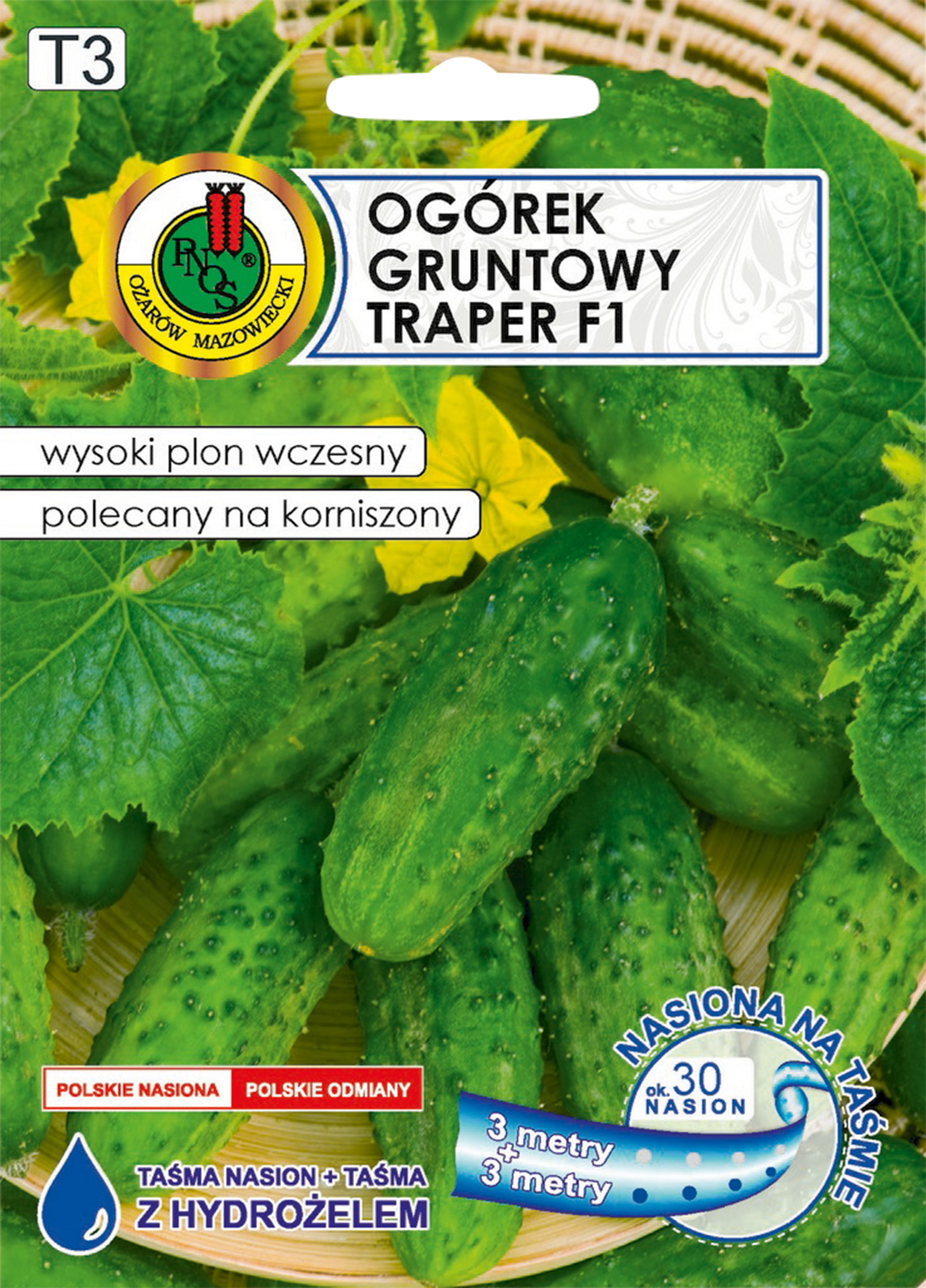 Ogórek gruntowy Traper F1 nasiona na taśmie 6 m Pnos