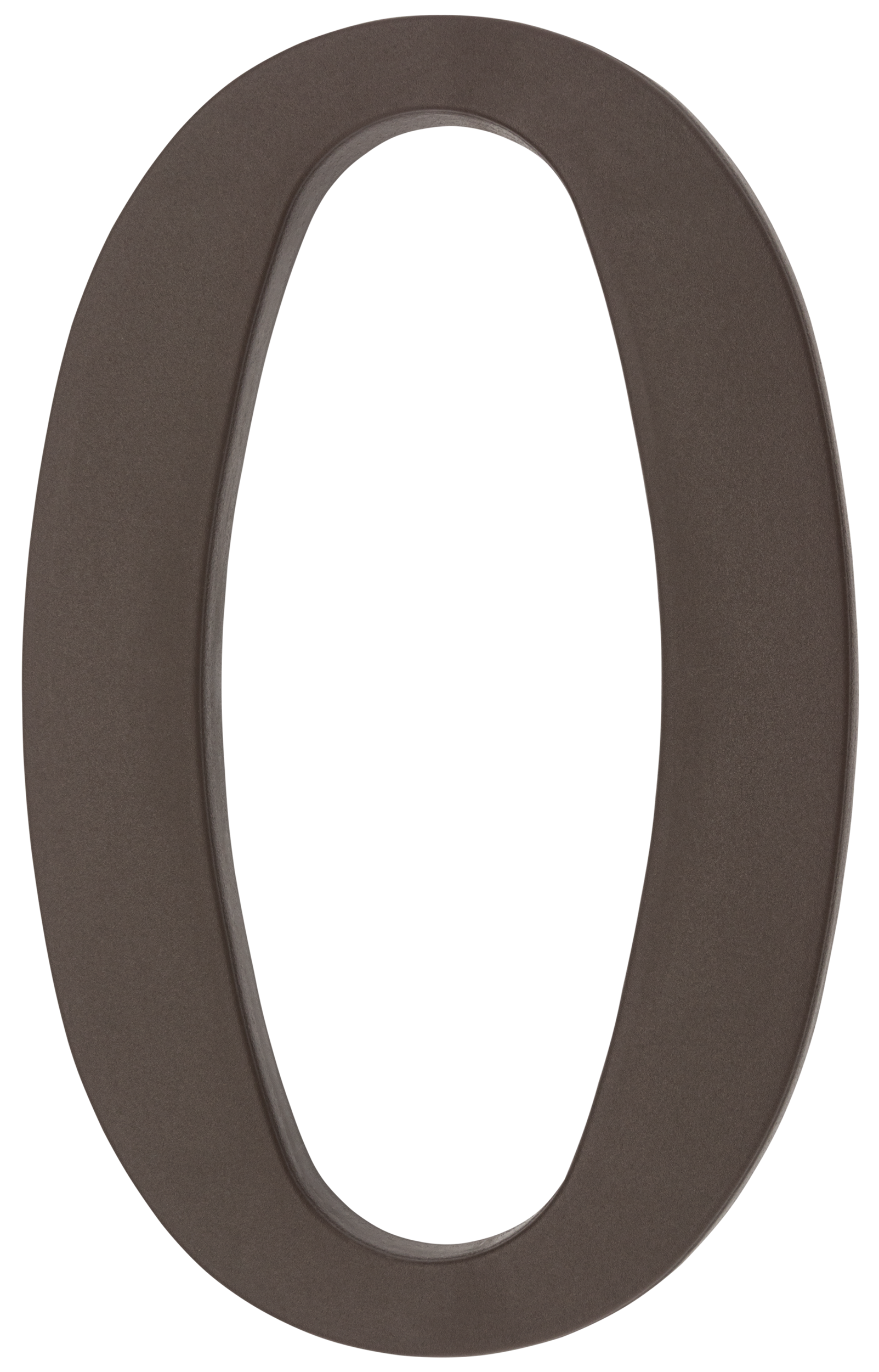 Cyfra 0 wys.18 cm plastikowa brązowa