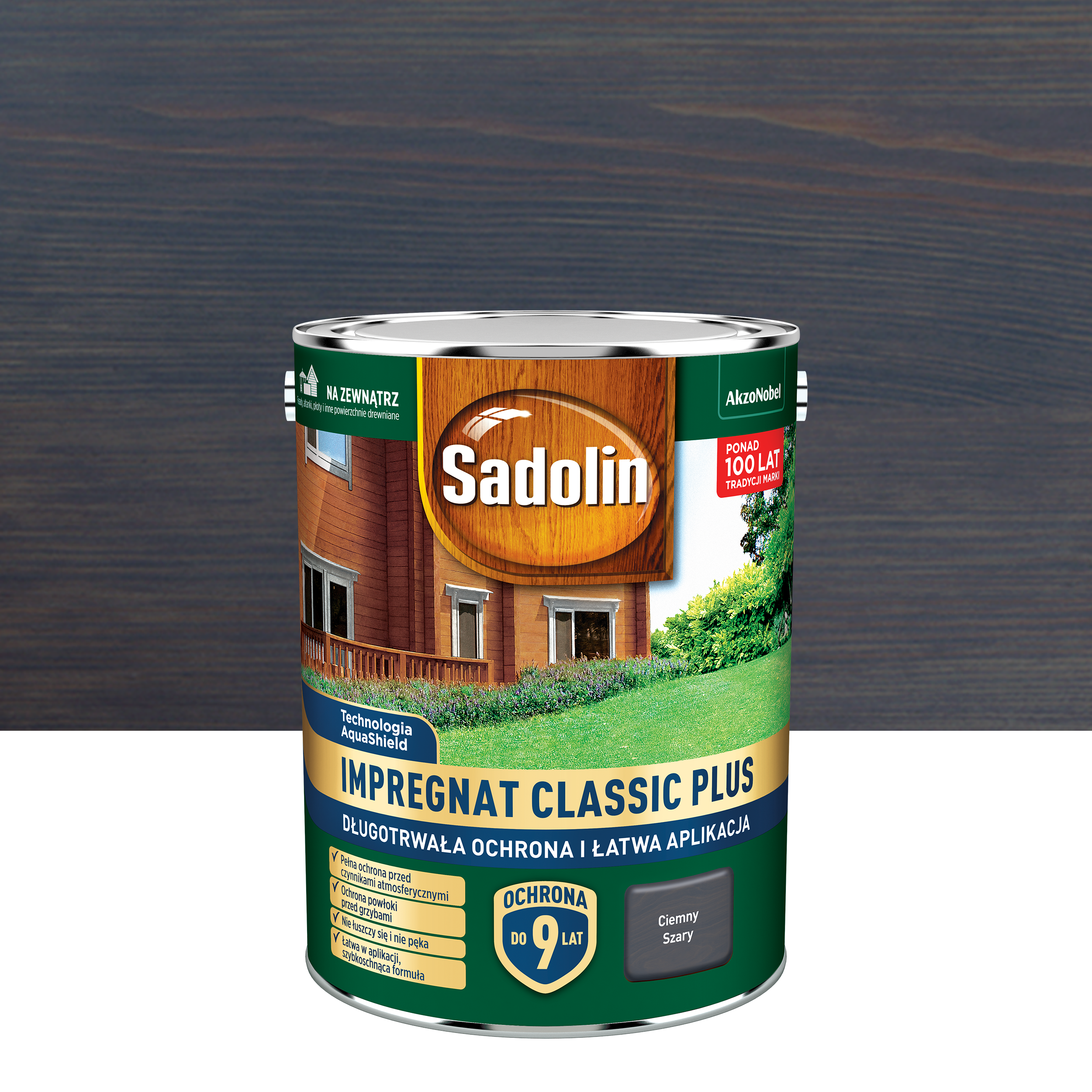 Impregnat do drewna Classic Plus 4.5 l Ciemnoszary Sadolin