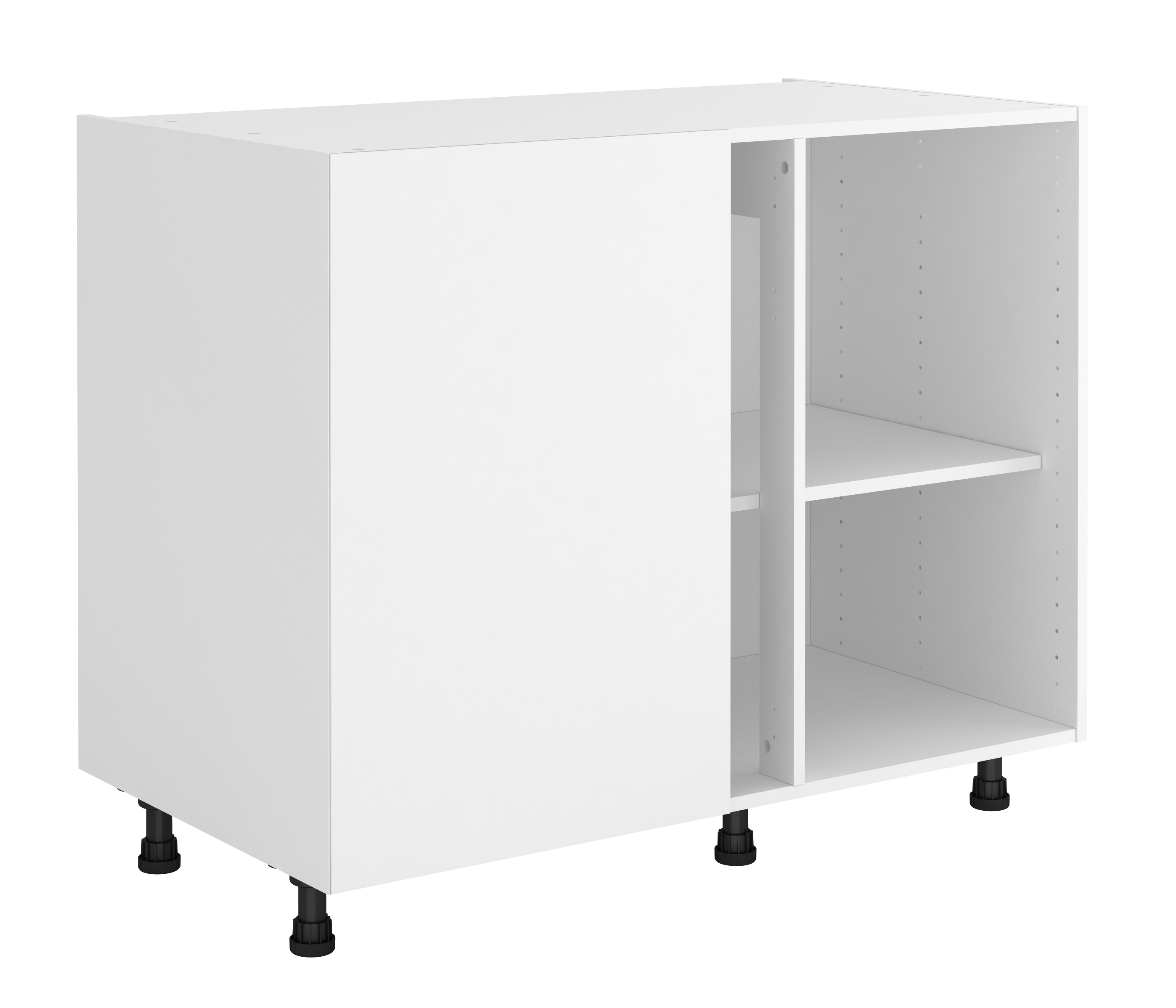 Mueble bajo de cocina rincón recto blanco delinia id h76.8 x l106 x p58 cm