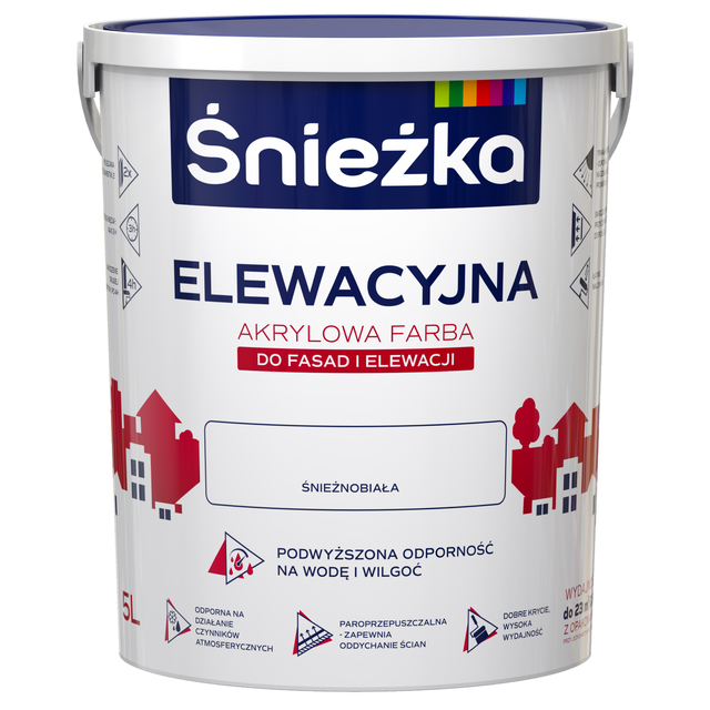 Farba elewacyjna akrylowa 5 l Biały Śnieżka