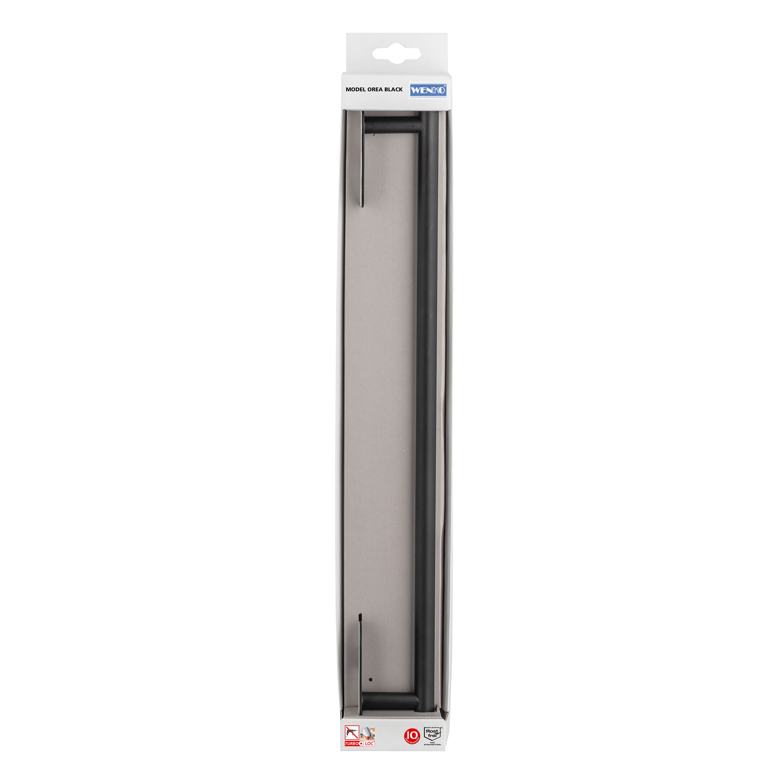 Portasciugamani da parete Orea Black cromato, L 60 cm - 8