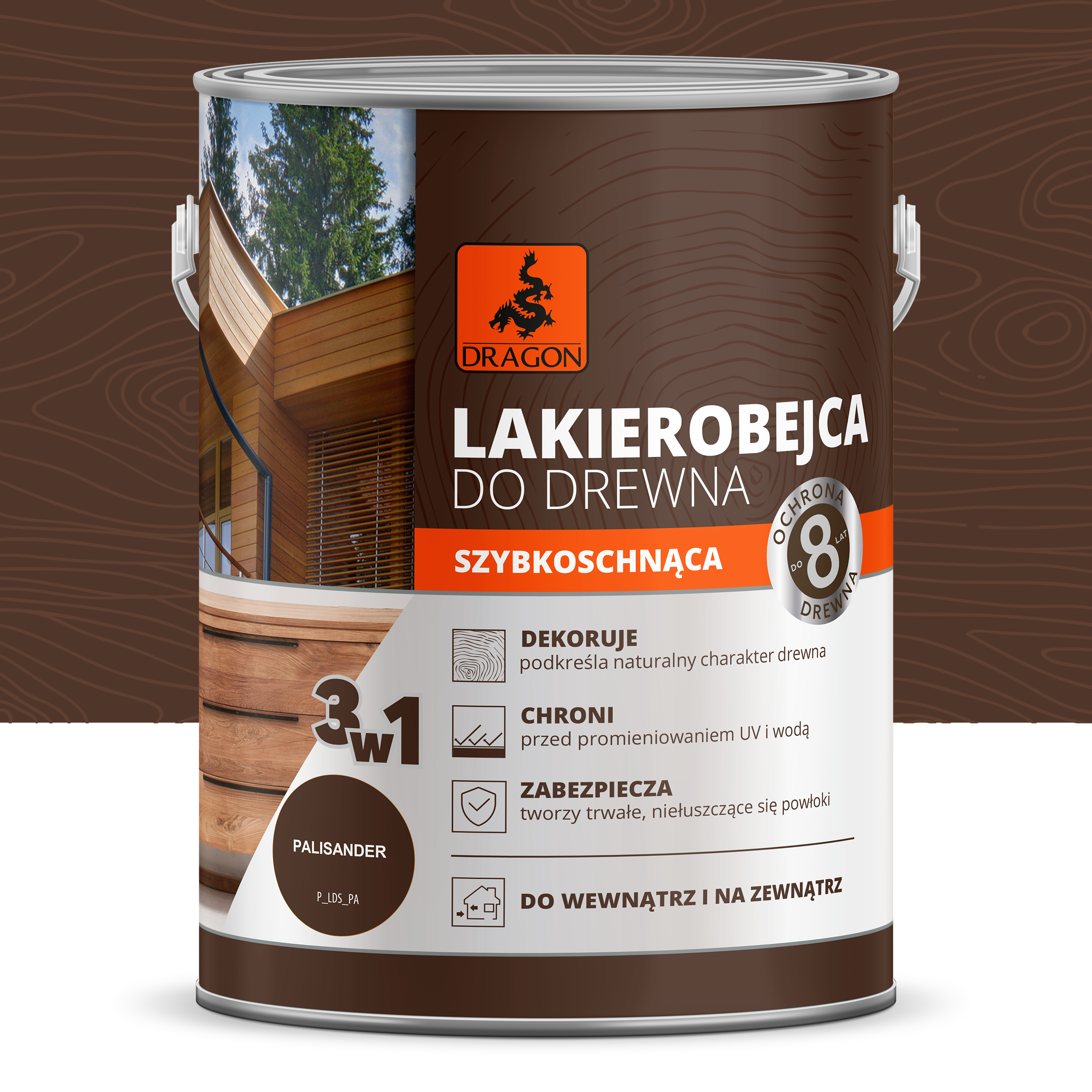 Lakierobejca Szybkoschnąca 2.5 l Palisander Dragon
