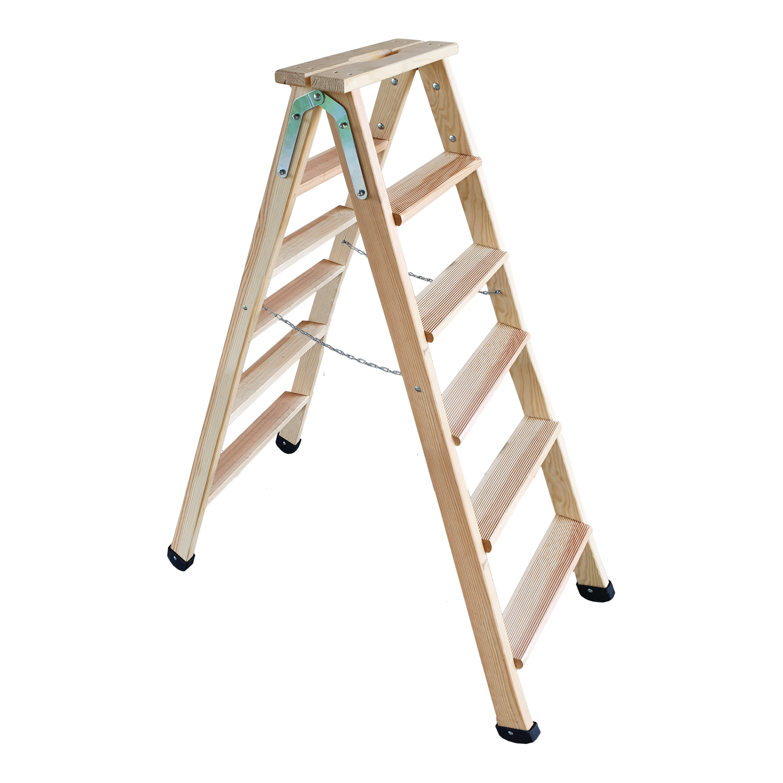 Drabina drewniana z szerokim stopniem 2 x 5