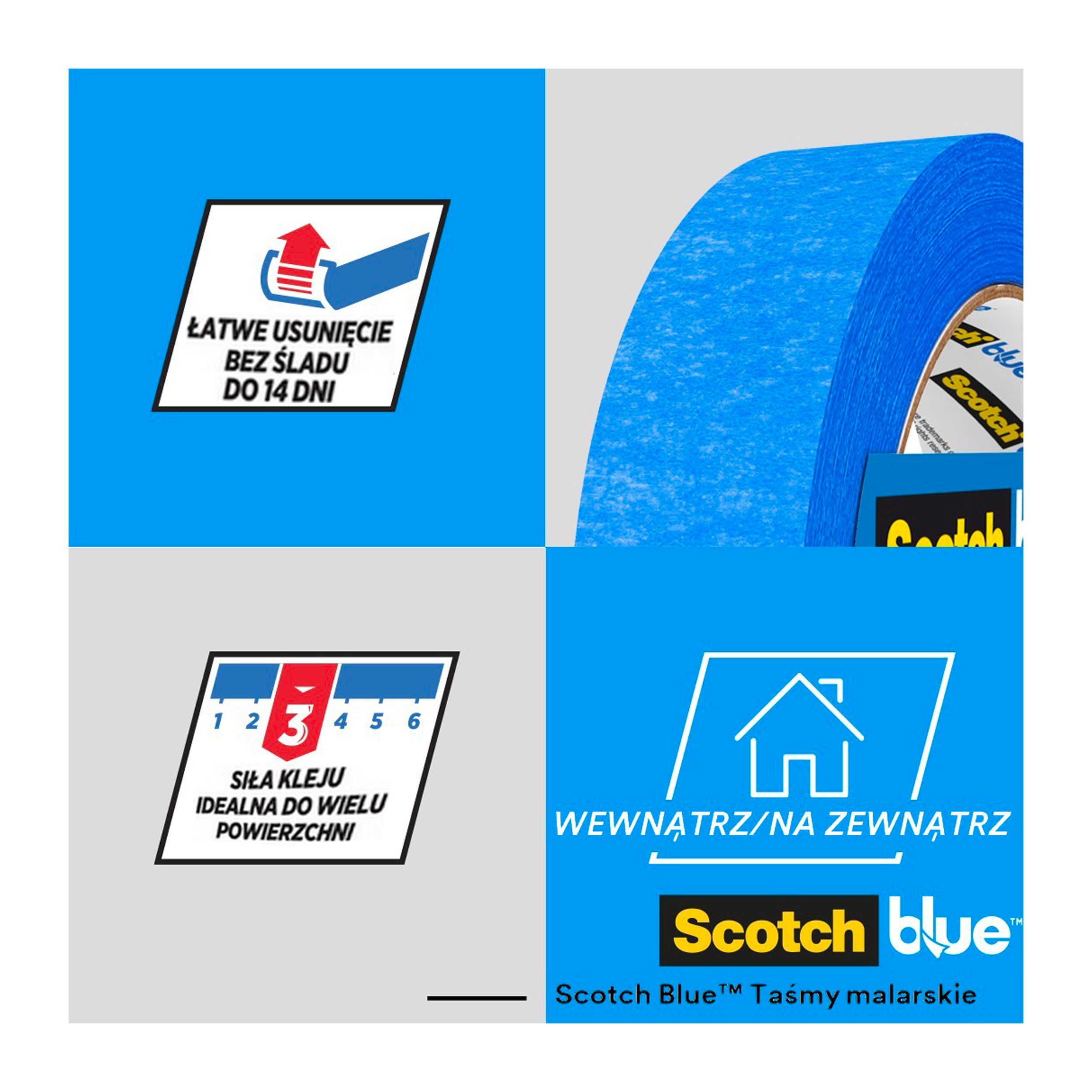 Taśma malarska 3 szt. uniwersalna 24 mm x 41 m ScotchBlue - 4