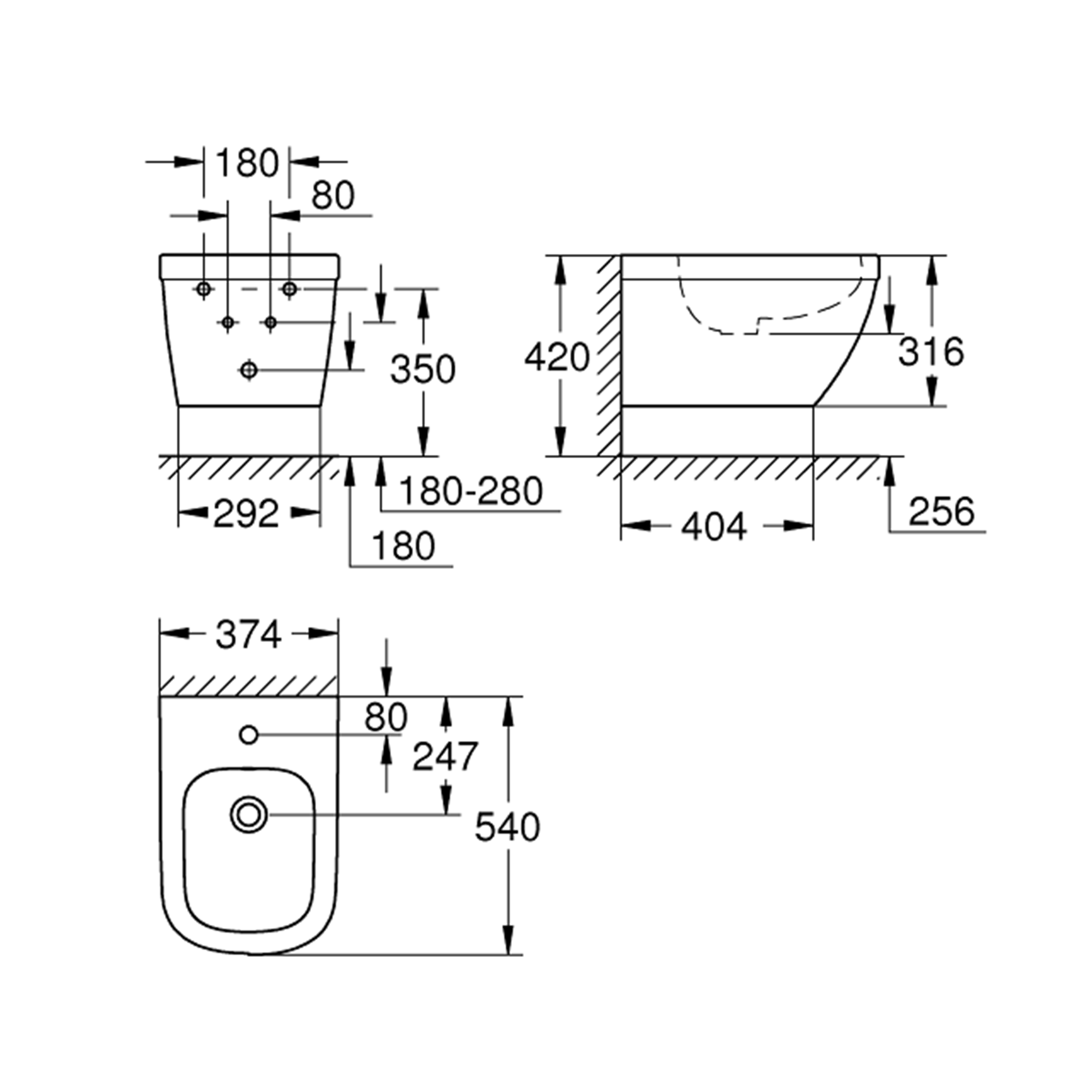 Bidet wiszący Euro Ceramic - 3