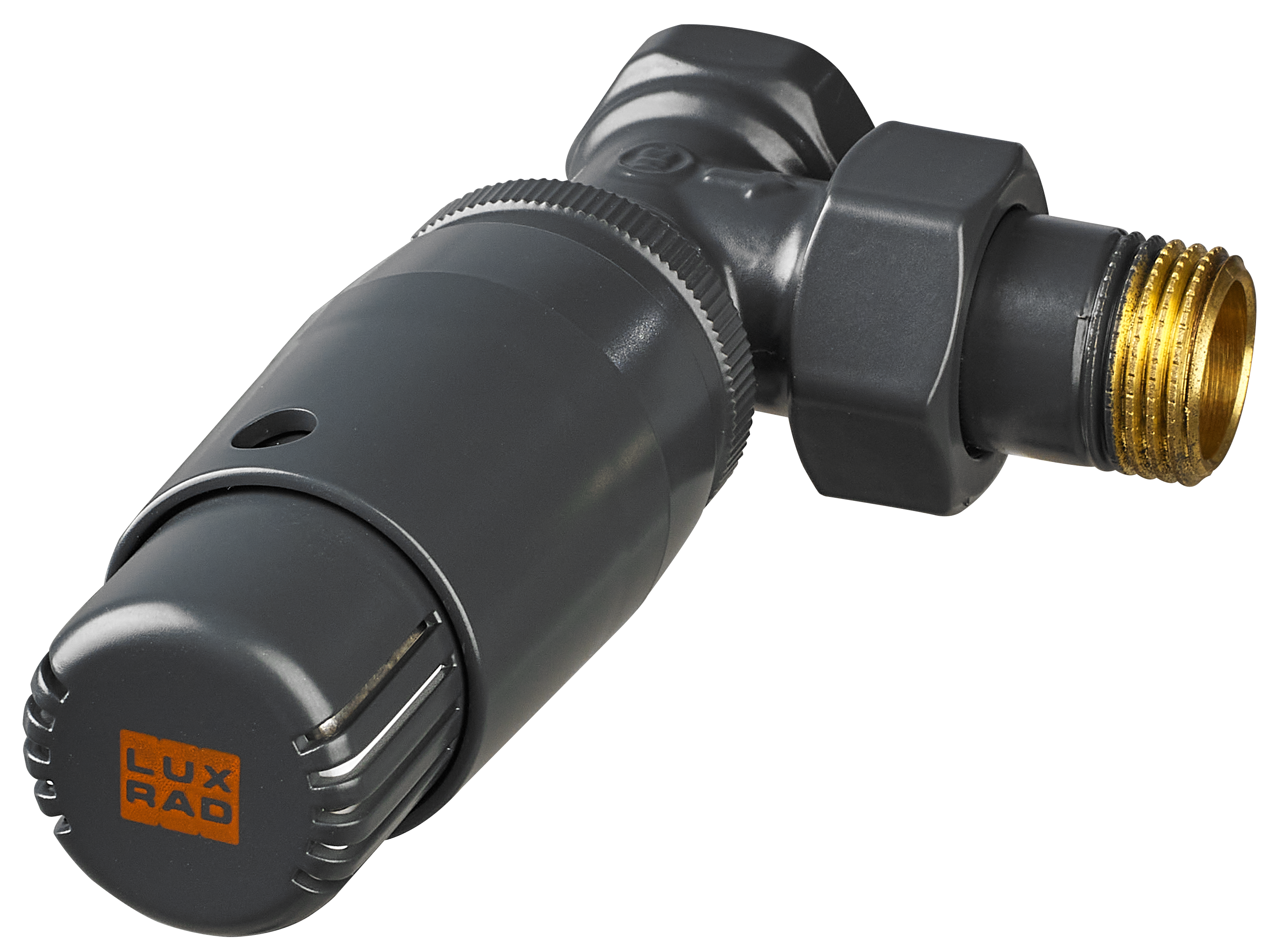 Zestaw termostatyczny kątowy 1/2" RAL 7016 LUXRAD