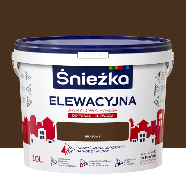 Farba elewacyjna akrylowa 10 l Brązowy Śnieżka