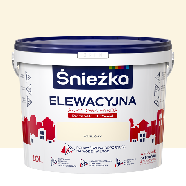 Farba elewacyjna akrylowa 10 l Waniliowy Śnieżka