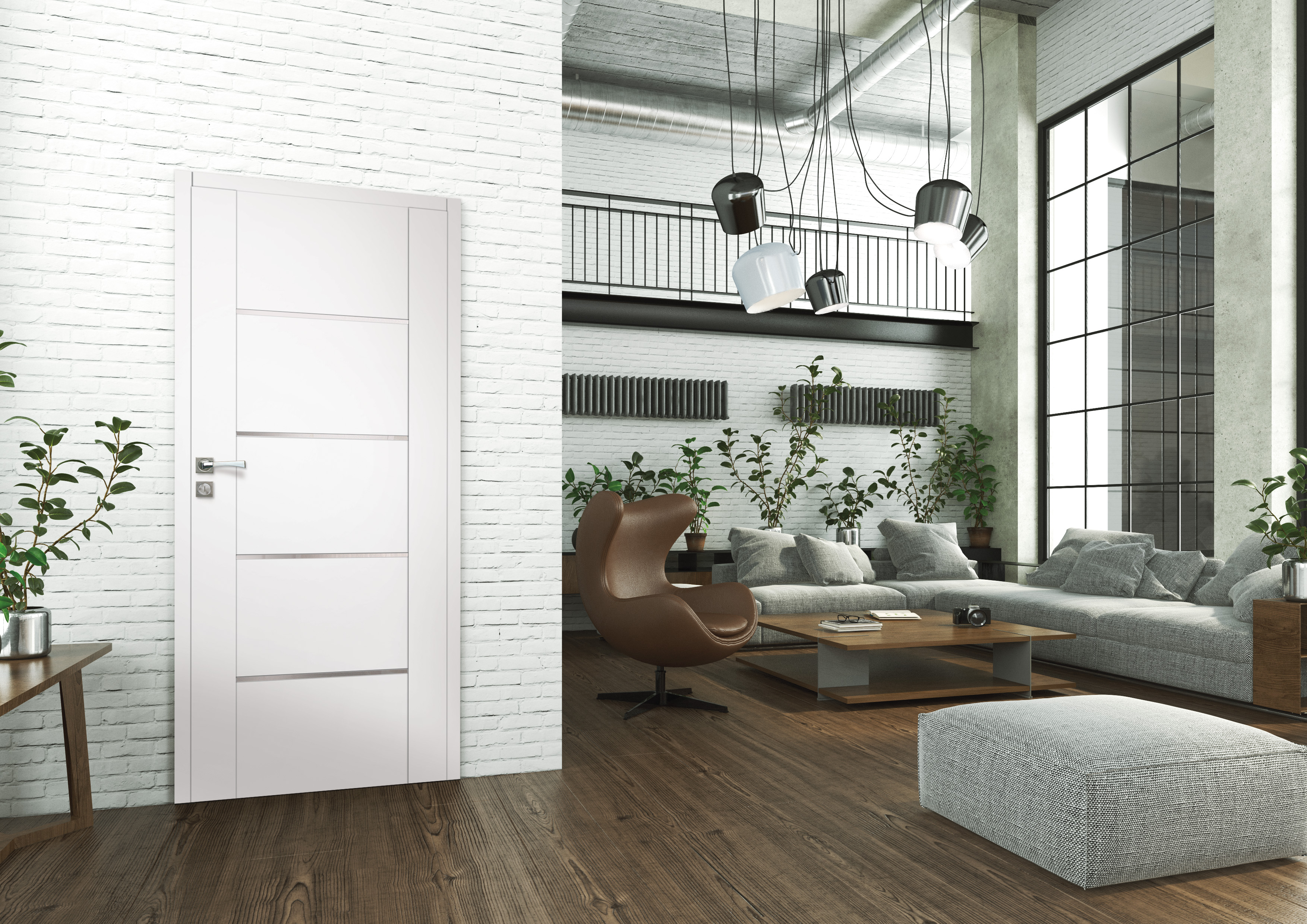 Drzwi wewnętrzne pokojowe bezprzylgowe Malibu White 80 Prawe Artens - 2