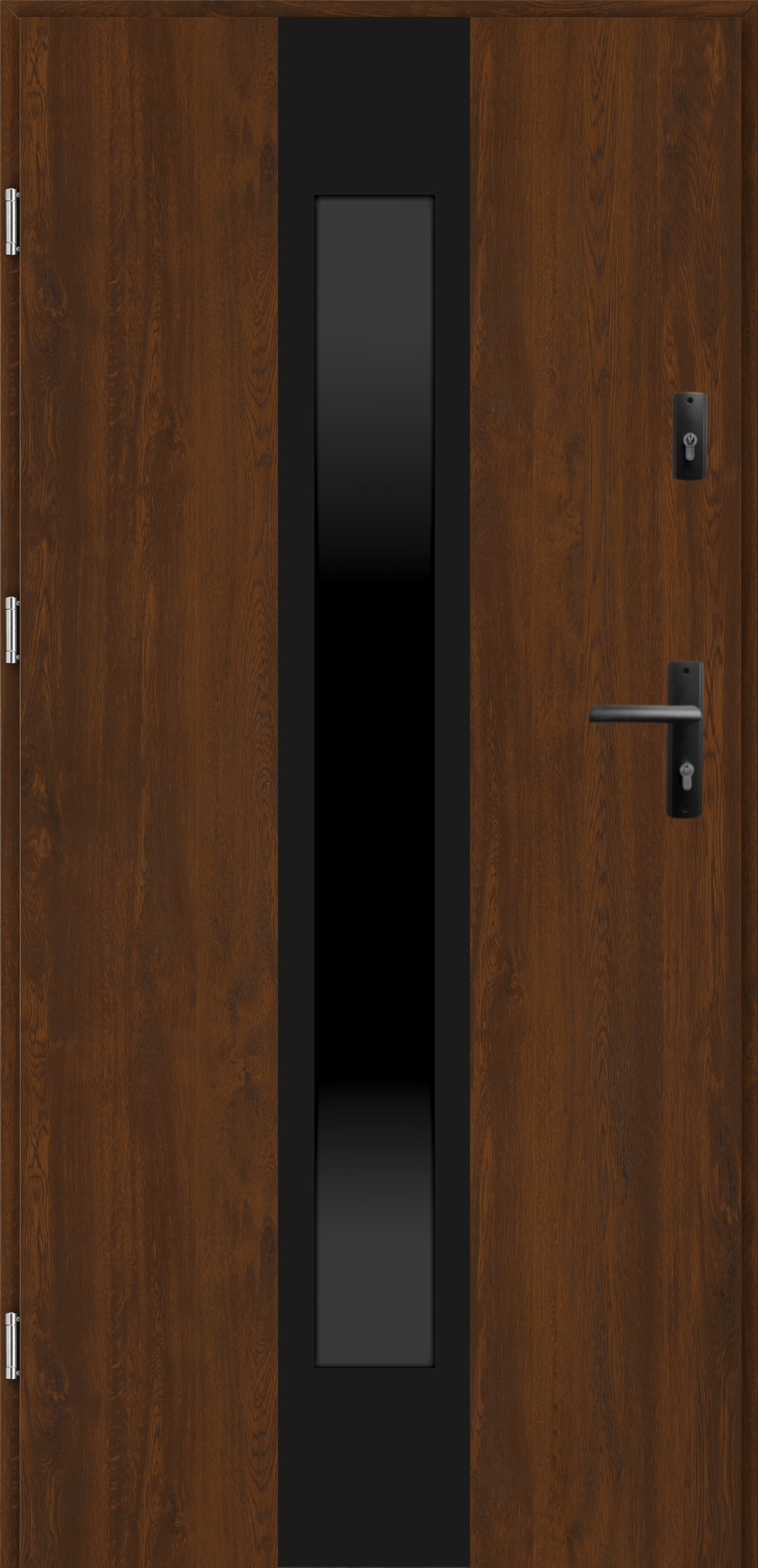 Drzwi zewnętrzne stalowe wejściowe Prato 2 Orzech 90 lewe NOTIC DOORS