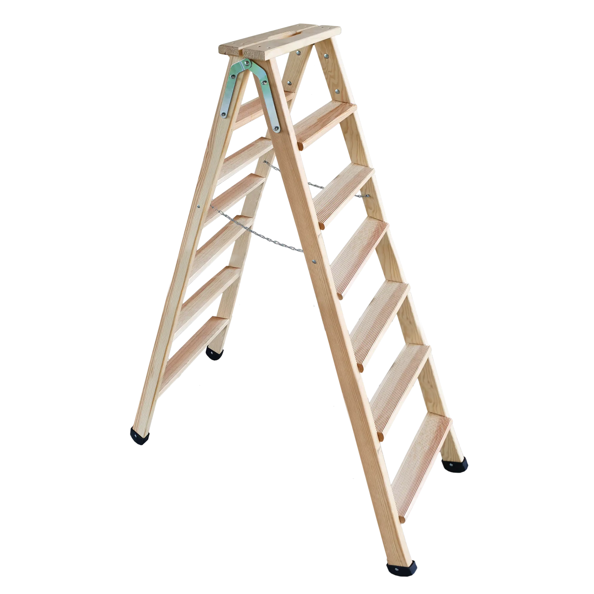 Drabina drewniana z szerokim stopniem 2 x 6
