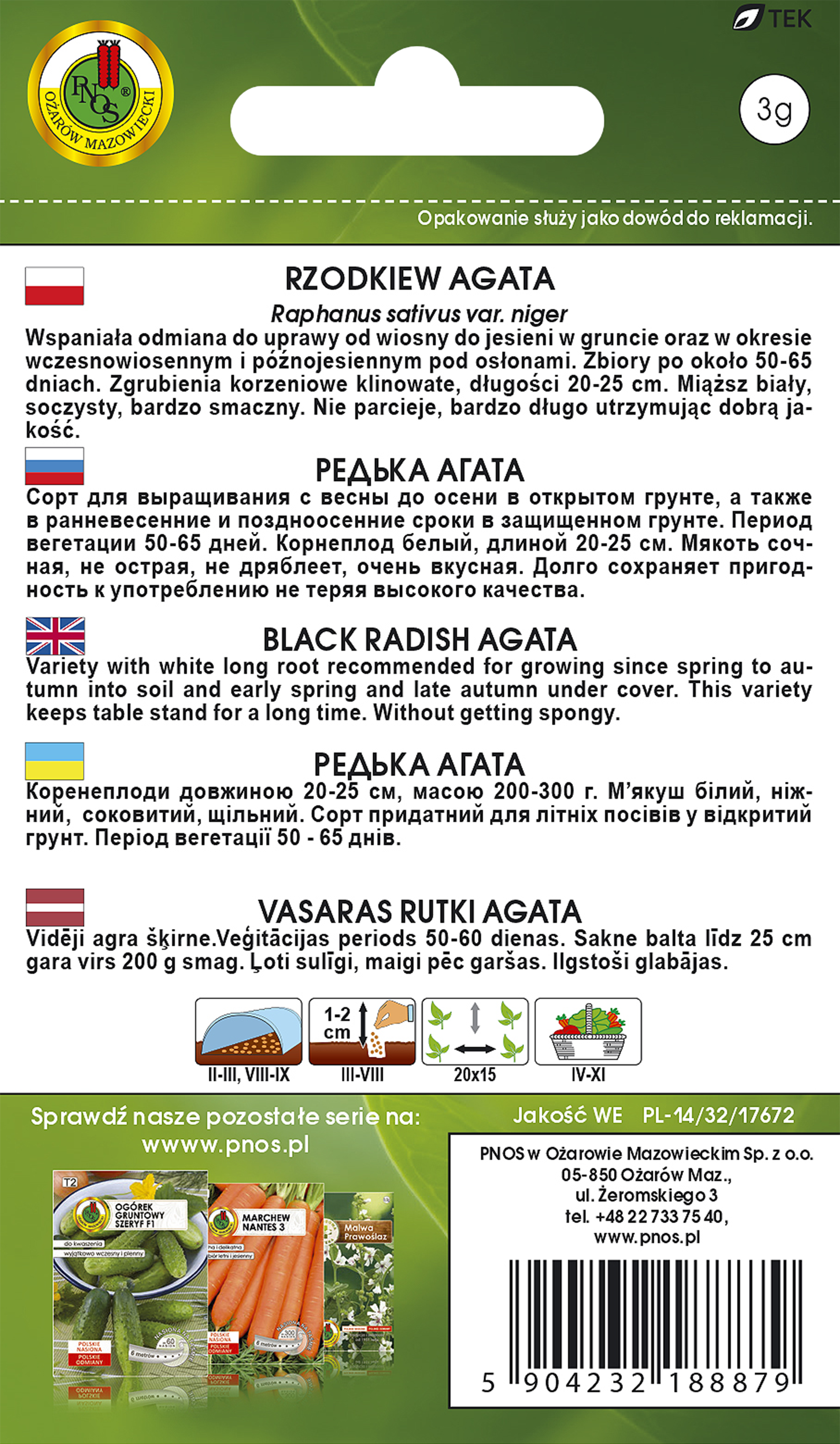 Rzodkiewka Agata nasiona tradycyjne Pnos - 2