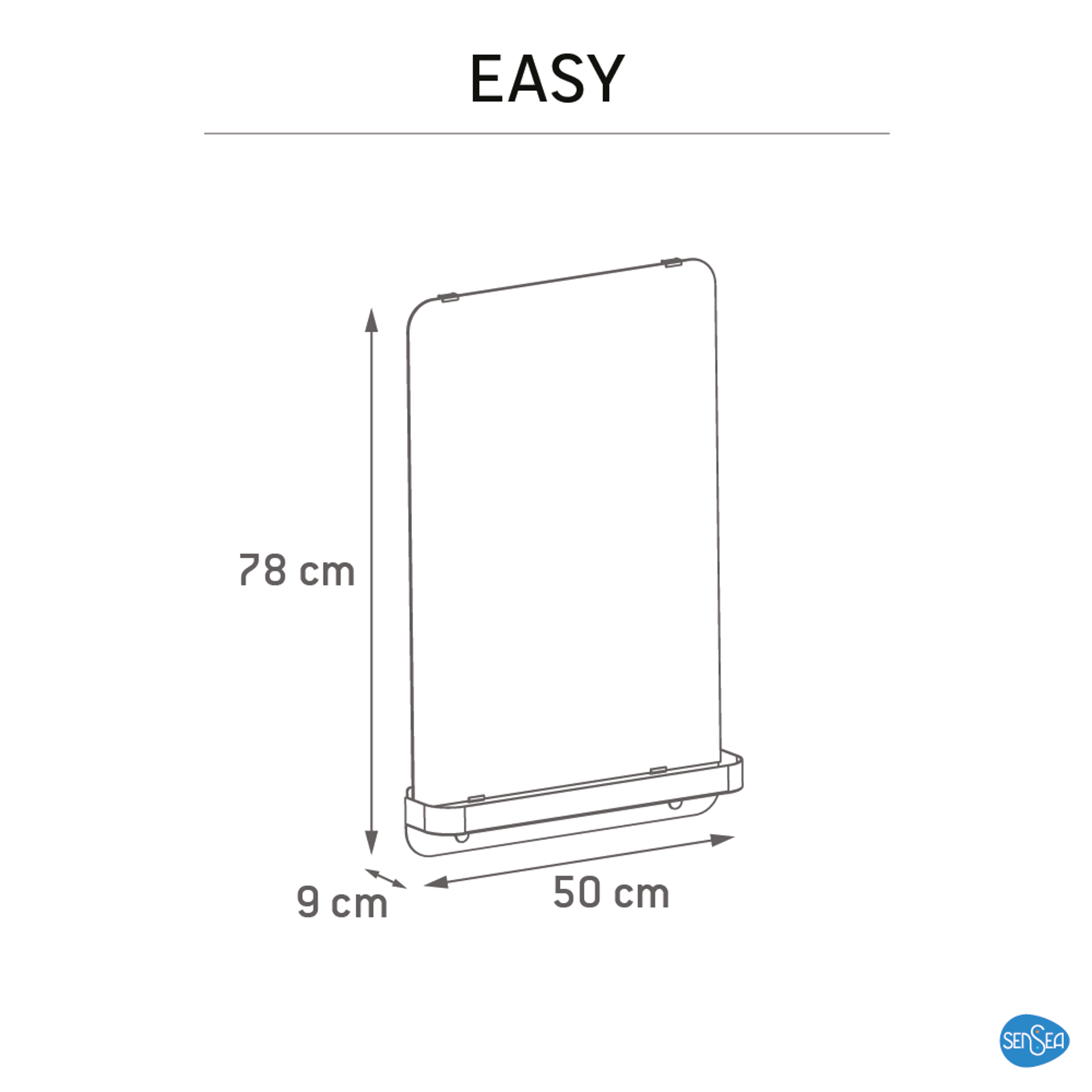Lustro bez oświetlenia Easy 50 X 79 Sensea - 16
