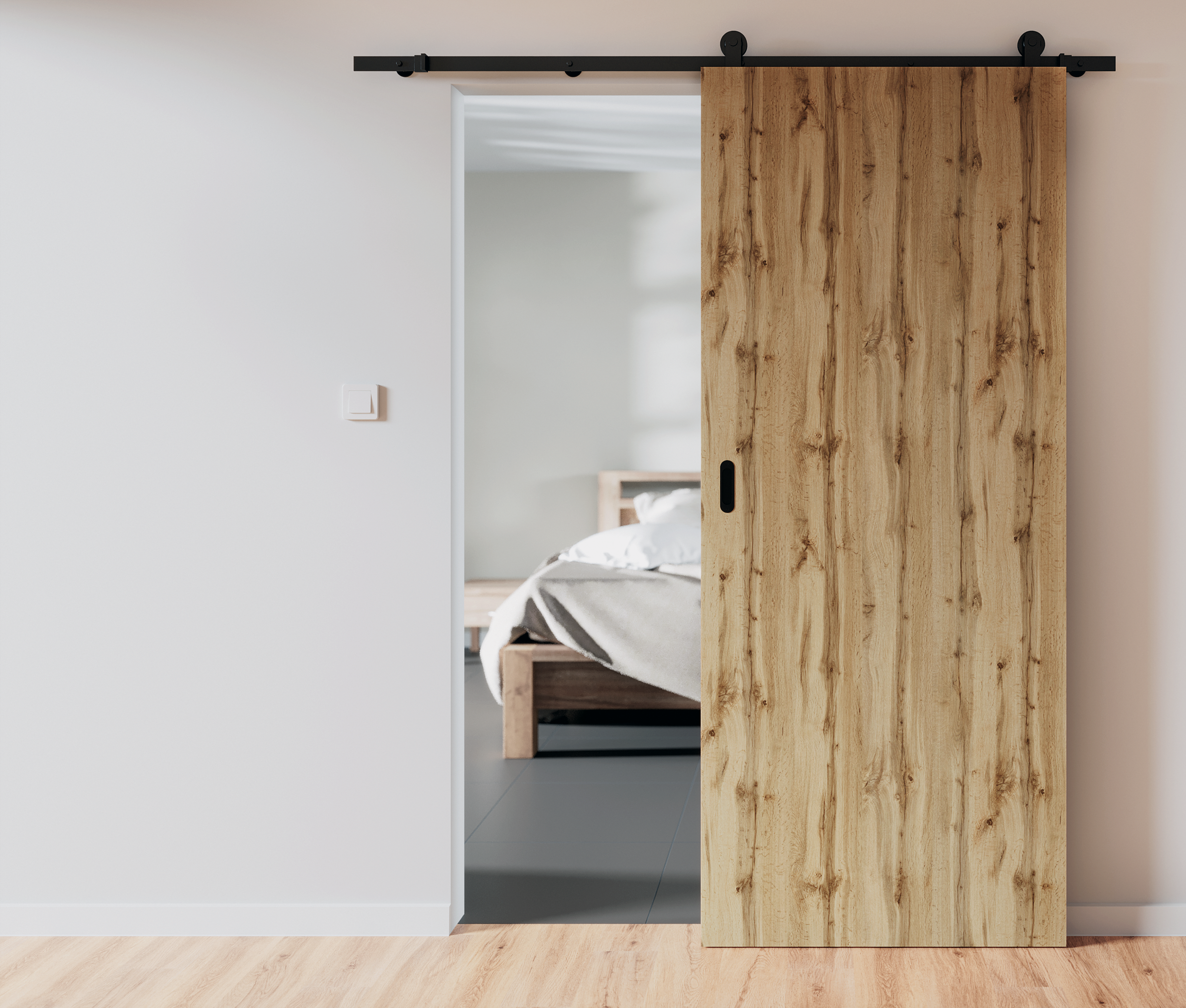 System przesuwny do drzwi przesuwnych Retro Czarny dł. 186 cm Artens - 4