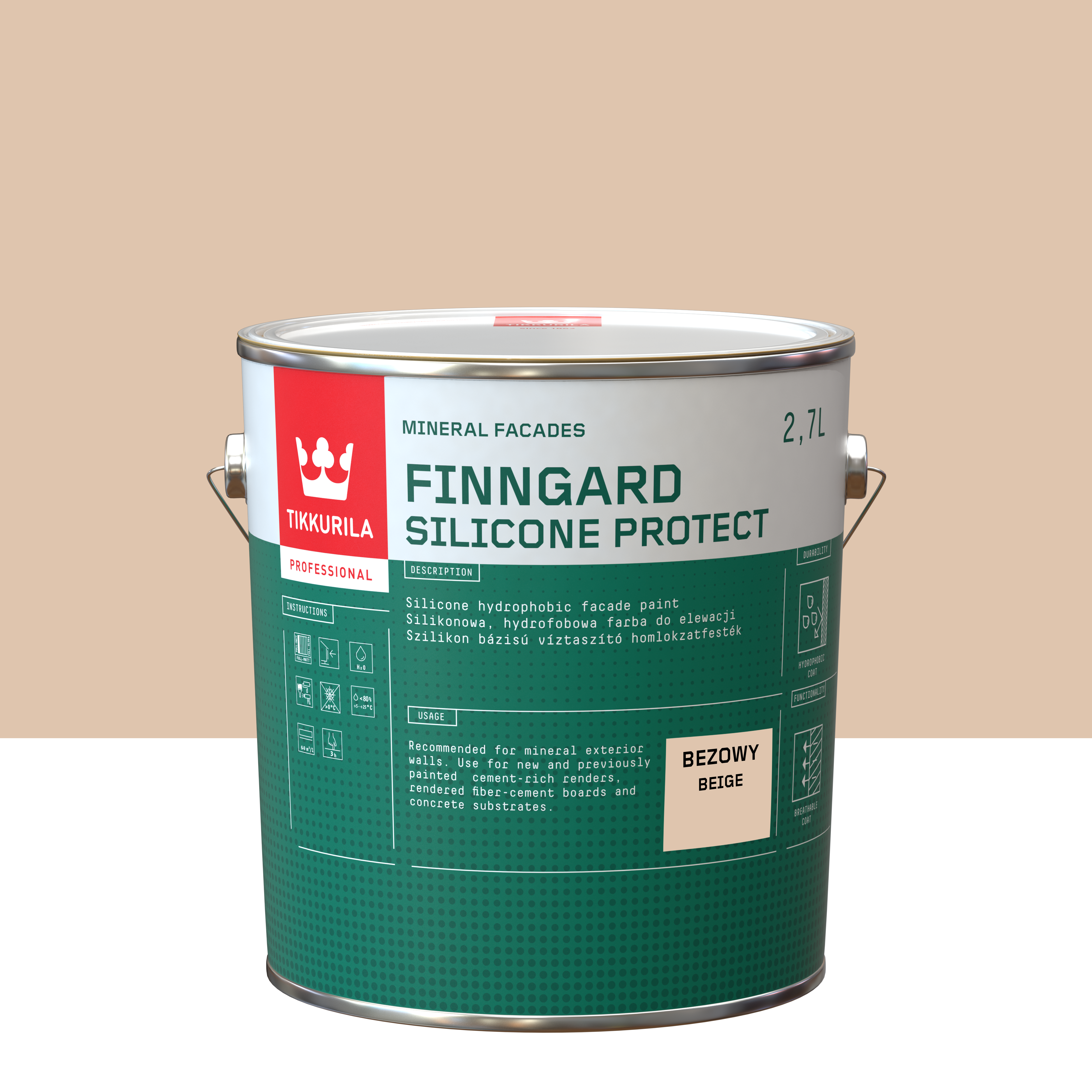 Farba silikonowa do elewacji 2.7 l Bezowy Tikkurila