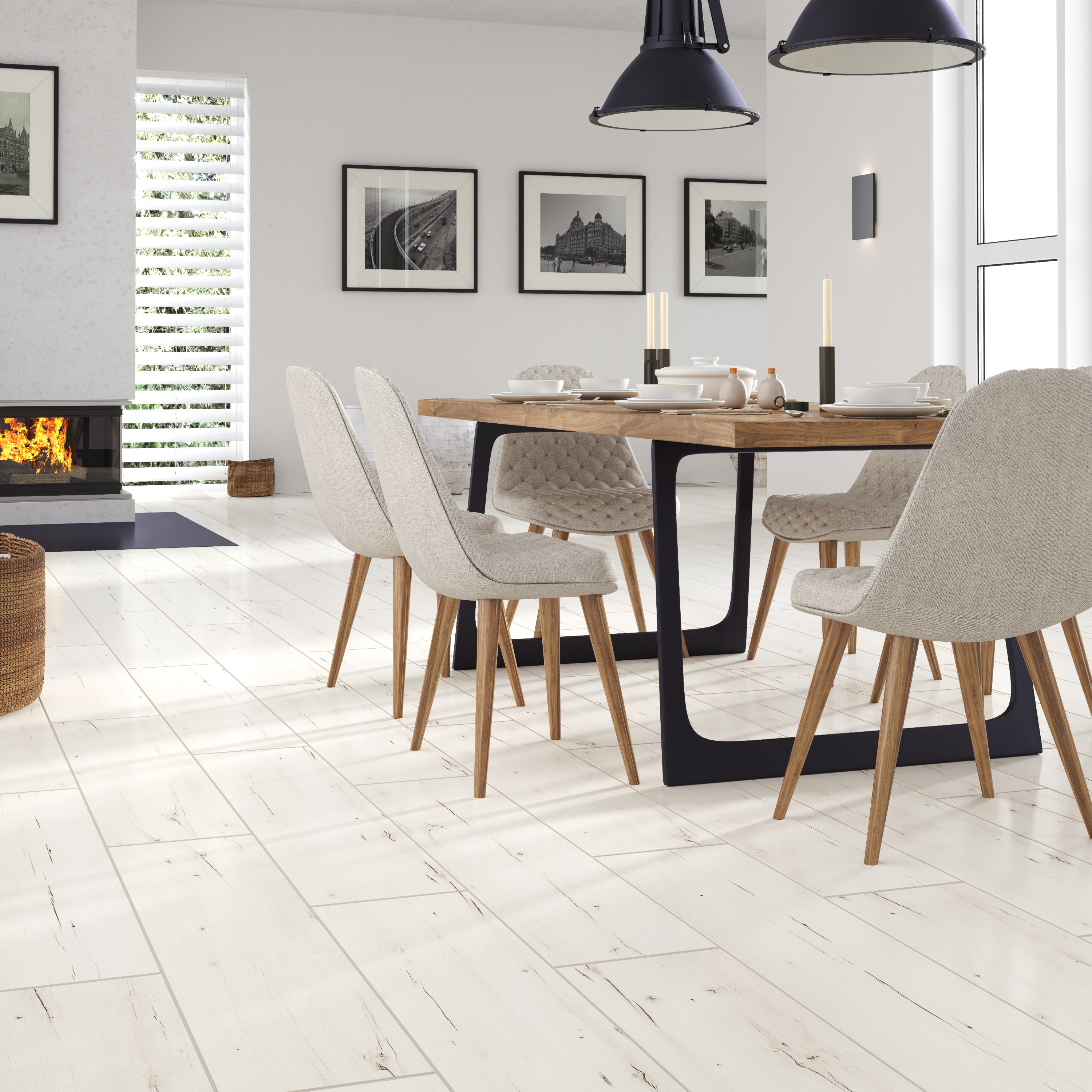 Panele podłogowe laminowane wodoodporne AC5 8 mm Classen Dąb Caserta bielone drewno - 2