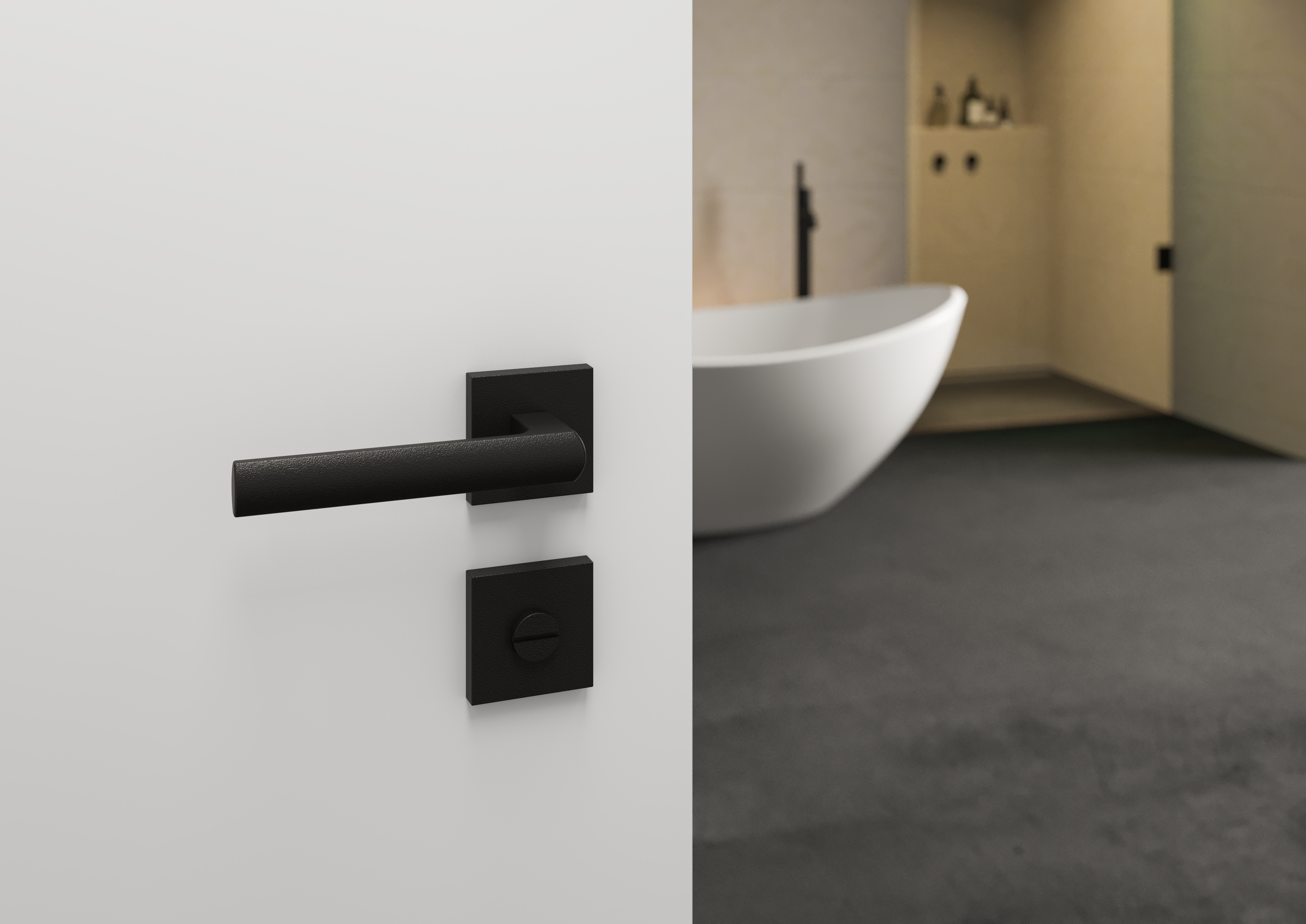 Klamka do drzwi wewnętrznych na rozecie Rivero Czarny mat Inspire - 3