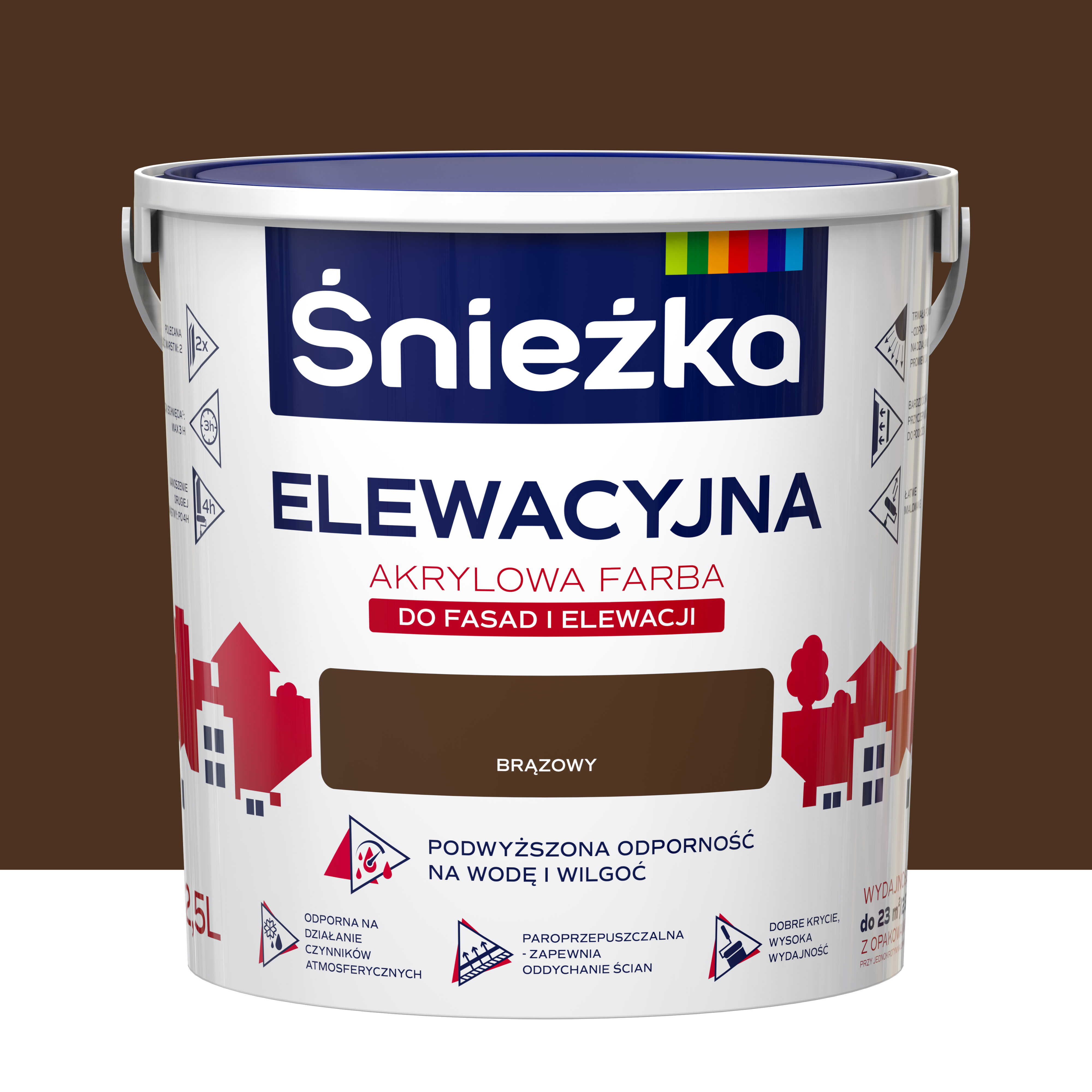Farba elewacyjna akrylowa 2.5 l Brązowy Śnieżka