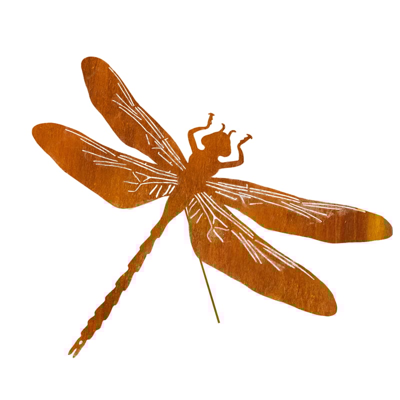 Dekoracja ogrodowa Corten ważka 68x50x60 cm stalowa Forest Style