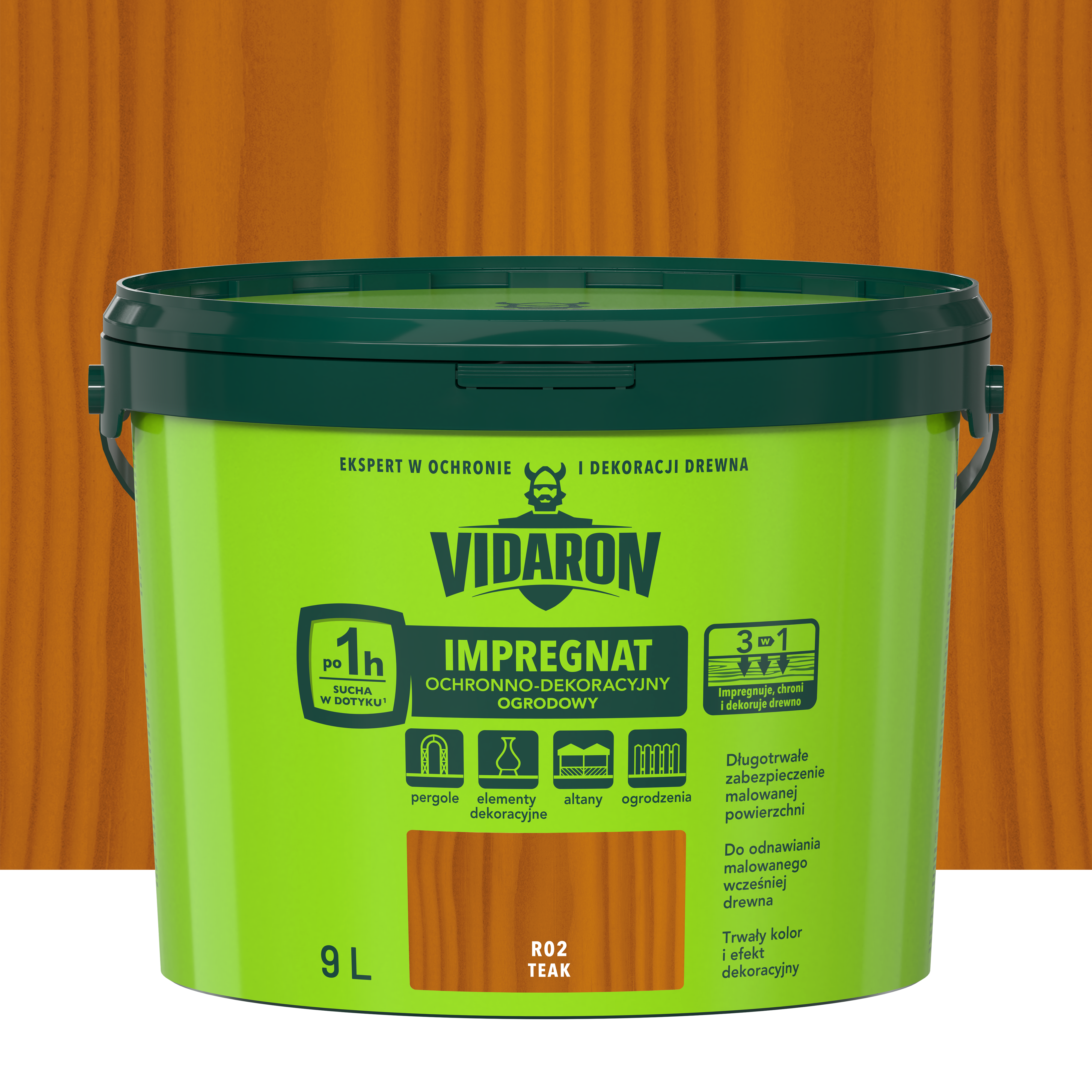 Impregnat do drewna ogrodowy 9 l Teak Vidaron