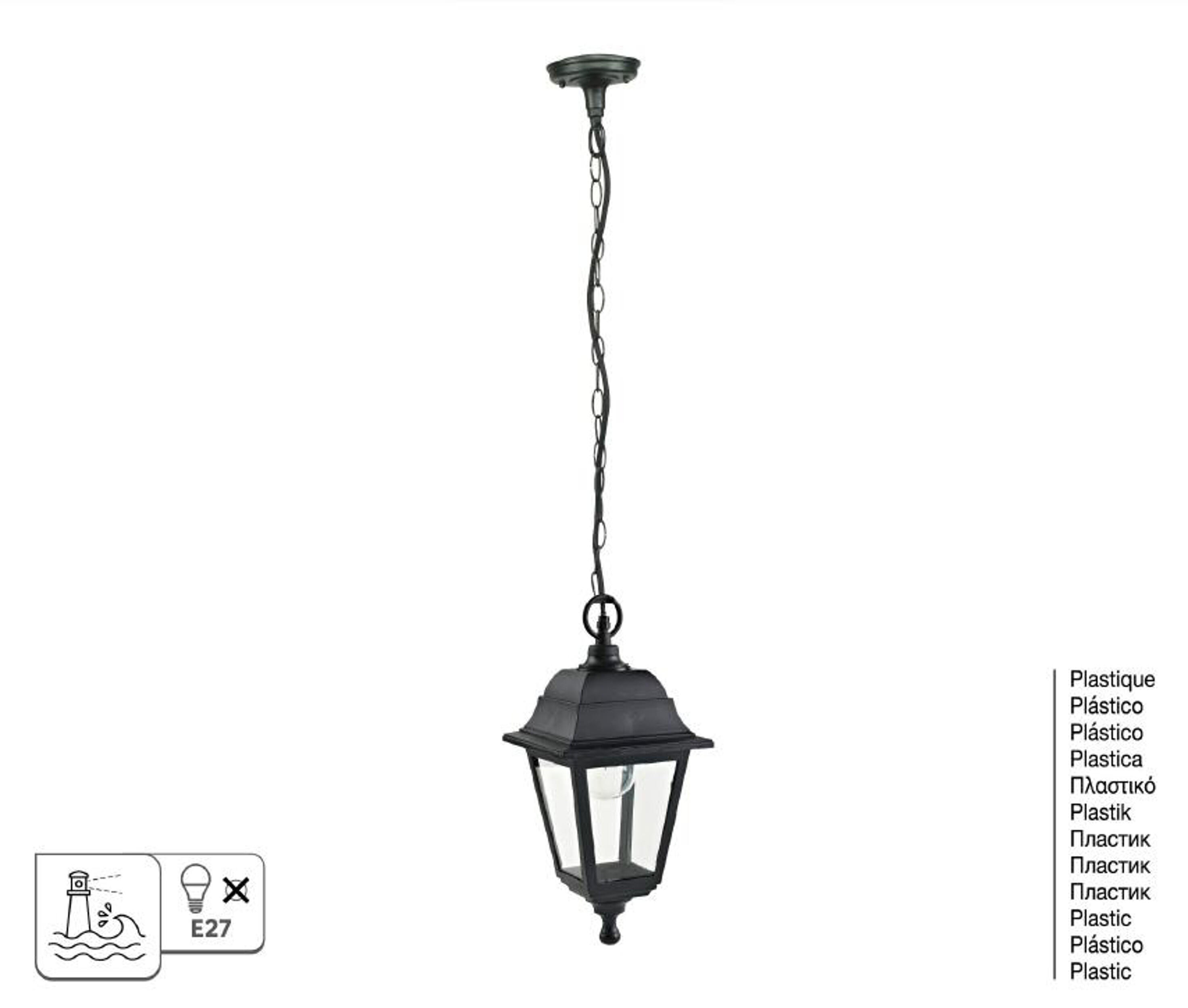 Lampa wisząca zewnętrzna Sima IP44 czarna E27 - 9
