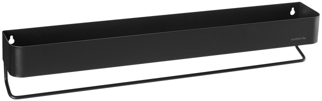 Prateleira de casa de banho com toalheiro 55 cm preto Sealskin Brix