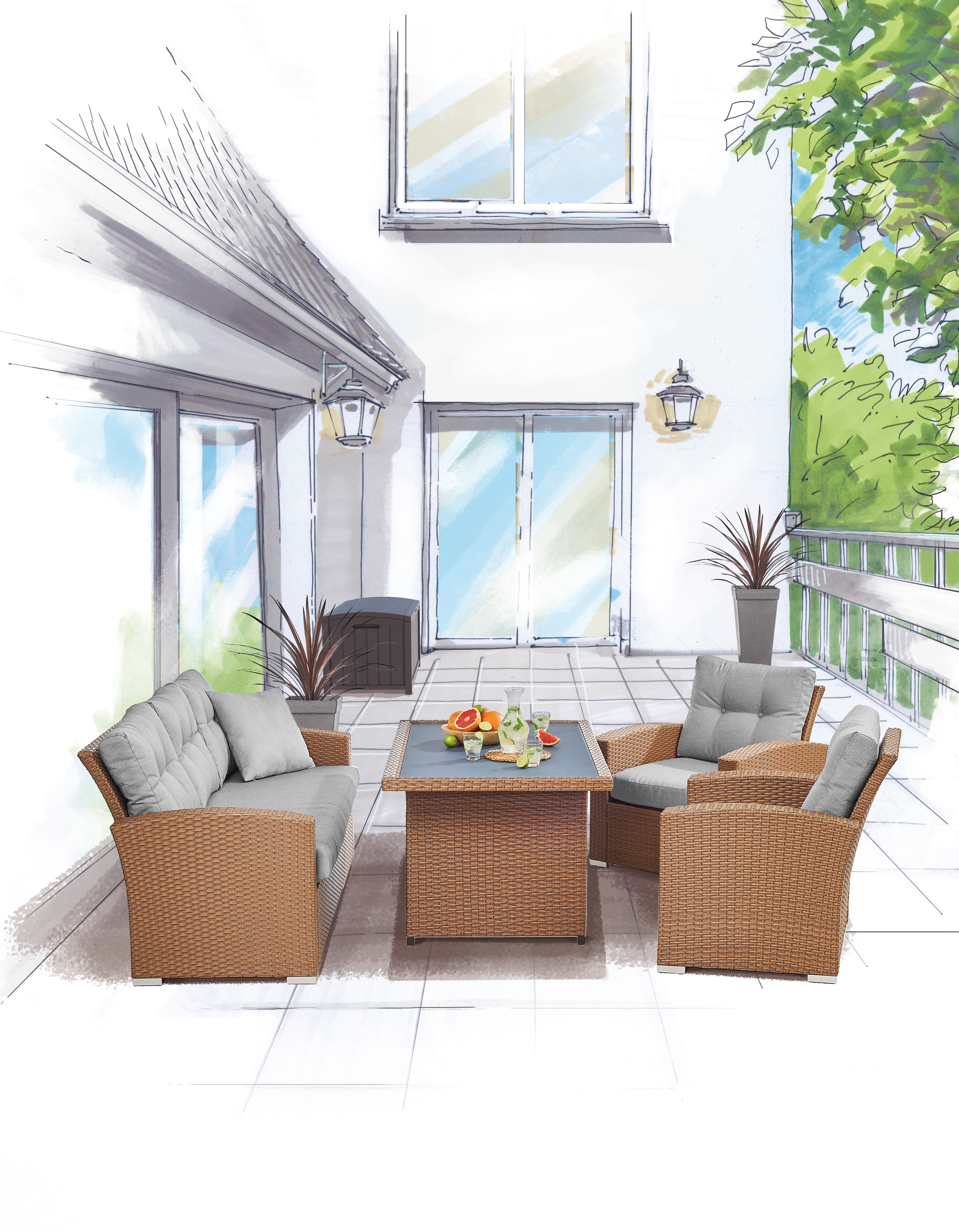 Baule KETER in polipropilene marrone L 128 x H 61 x P 65 cm - 3