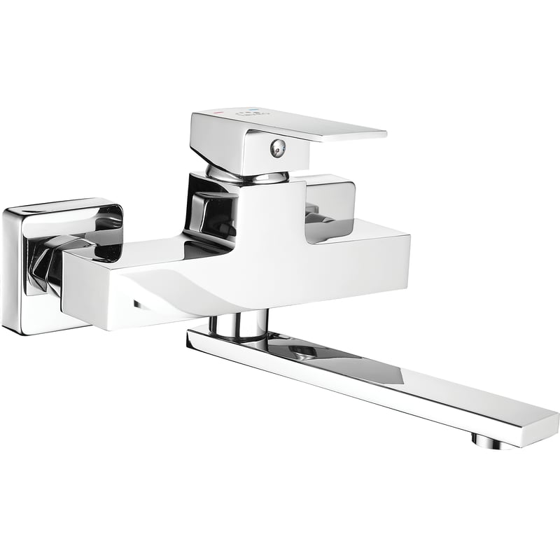 Bateria umywalkowa chrom ścienna Kvadrato Laveo