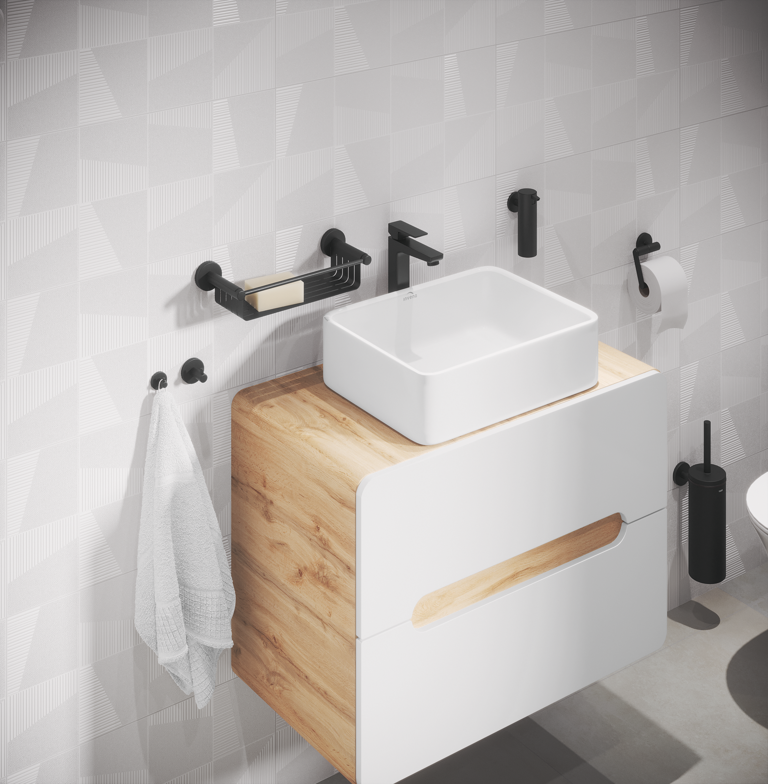 Uchwyt na papier toaletowy bez pokrywy Boston Tiger - 6