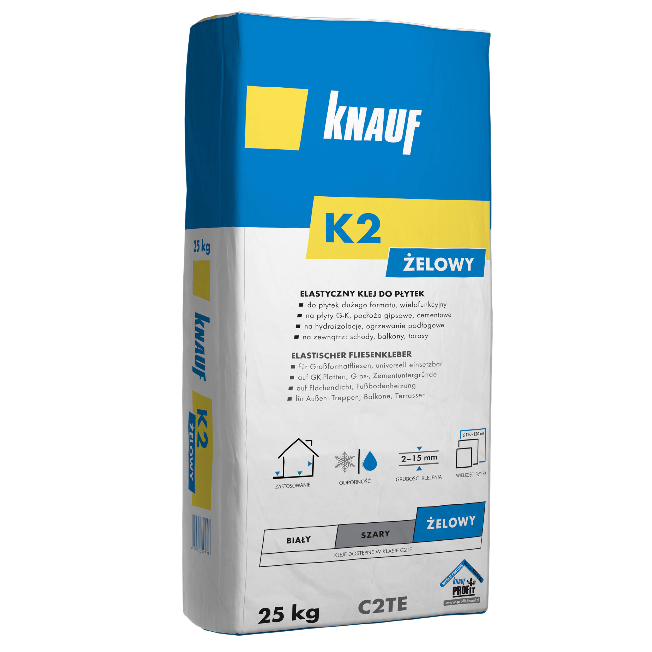 Klej do płytek elastyczny K2 żelowy 25 kg Knauf