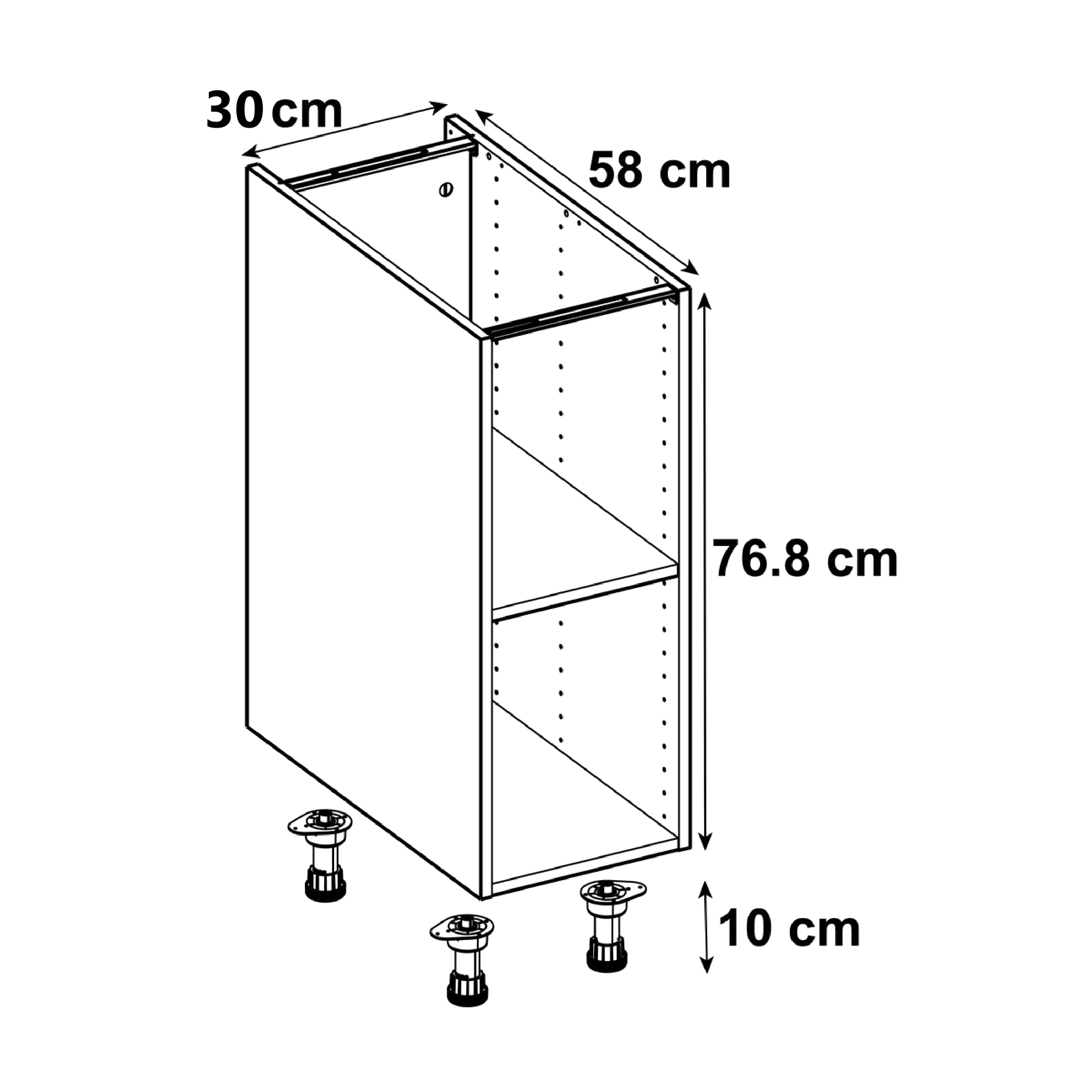Módulo inferior Delinia 30X58X77CM branco - 3