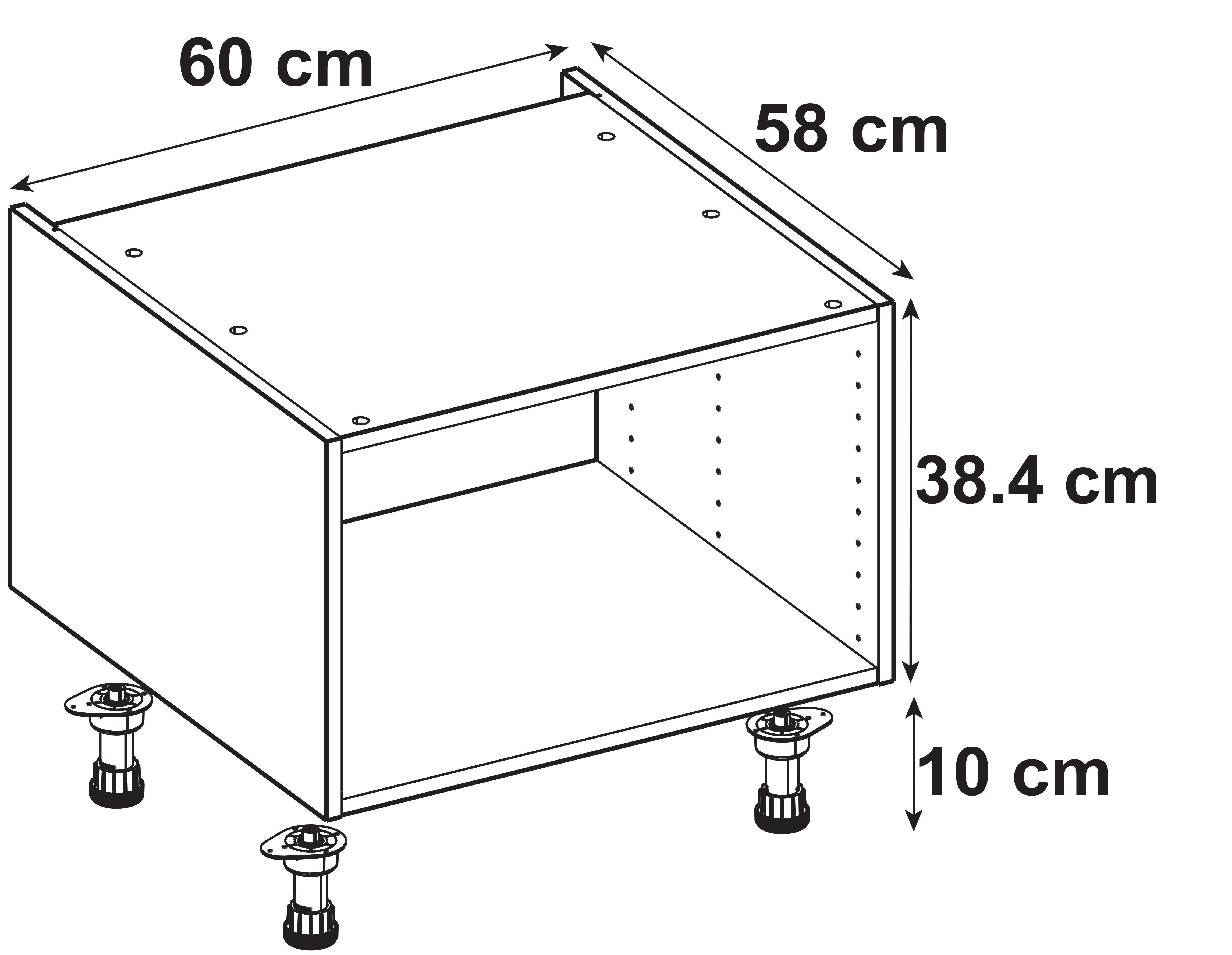 Mueble bajo de cocina blanco DELINIA ID H38.4 X L60 X P58 cm - 2