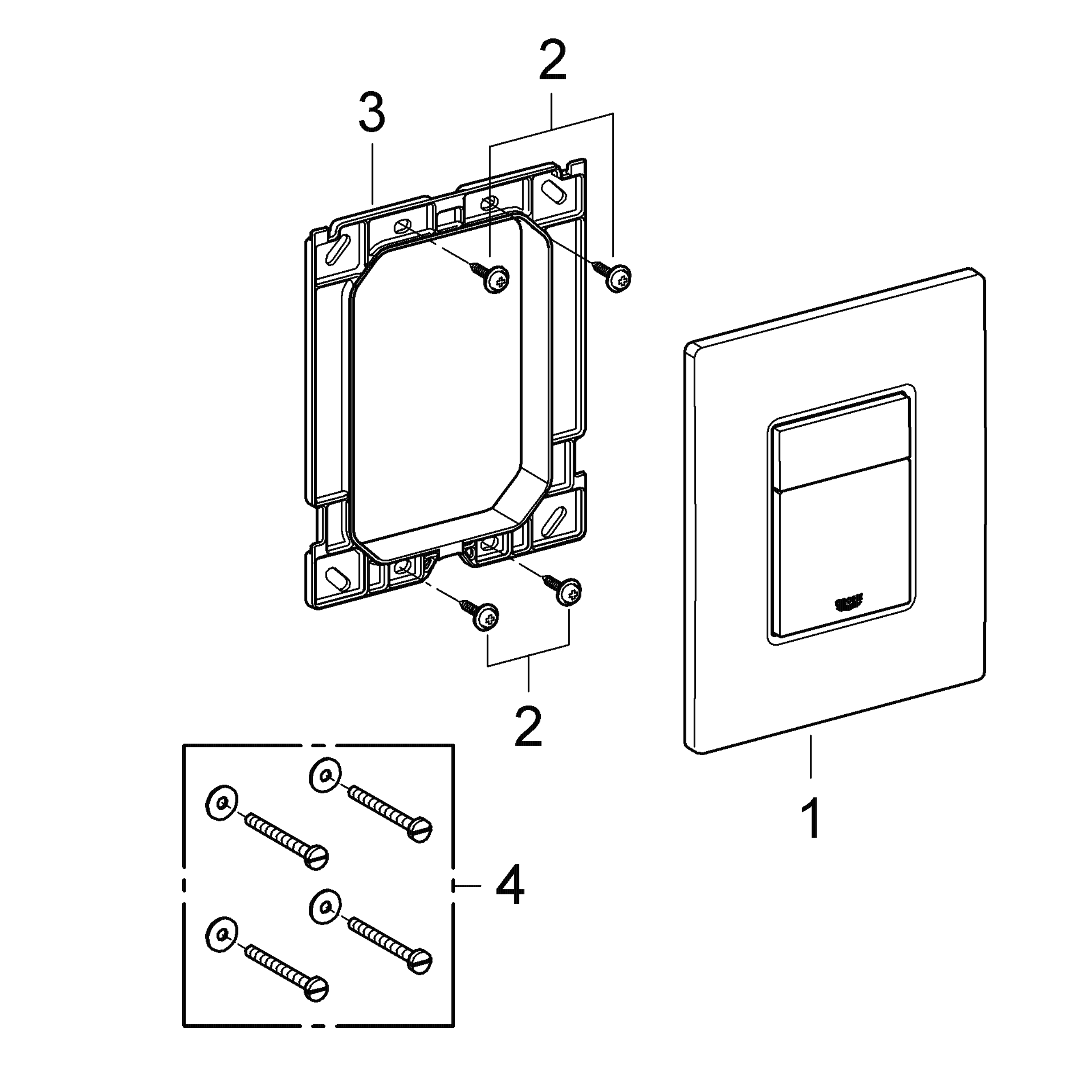 Przycisk spłukujący podwójny Even czarny matowy Grohe - 4